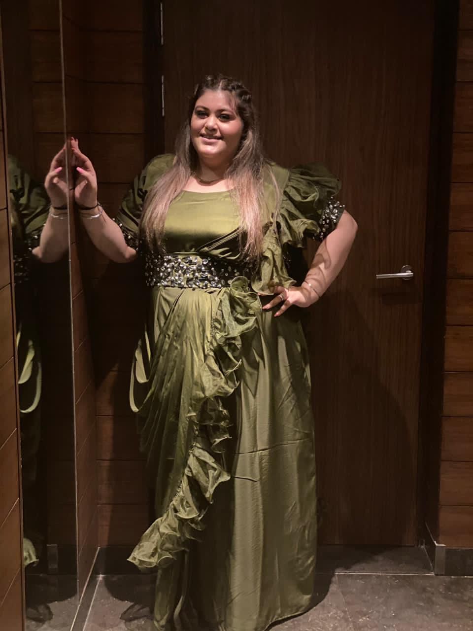 Olive Stones + Pearl Saree