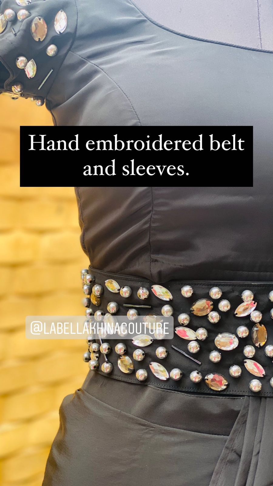 Black Stone Work Saree