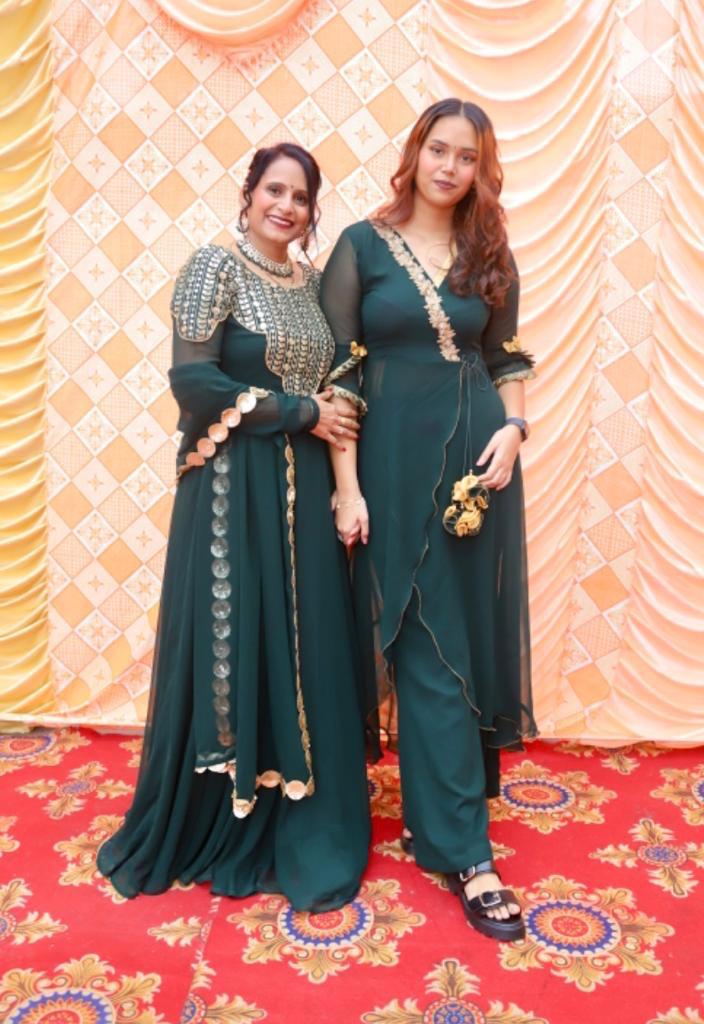 Bottle Green Faux Mirror Anarkali