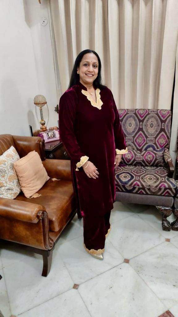 Maroon Velvet Co-ord