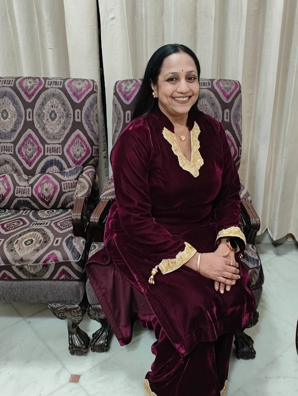 Maroon Velvet Co-ord