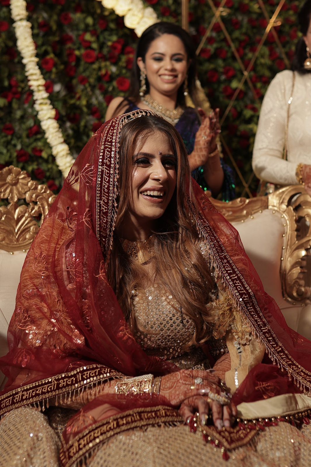 Maroon Sada Saubhagyavati Dupatta