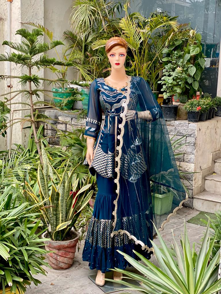 Luxurious Peacock Garara Suit