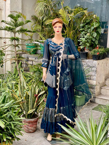 Luxurious Peacock Garara Suit