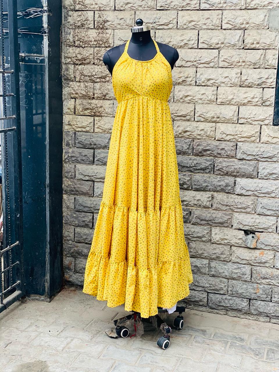 Yellow Mini Floral Maxi