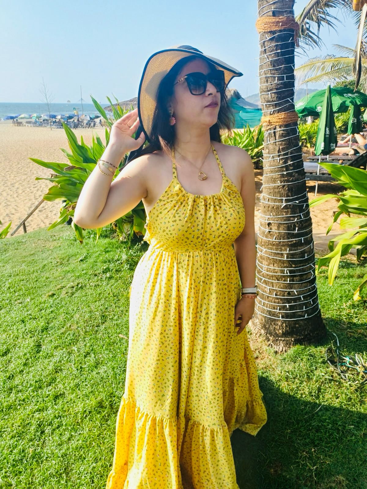 Yellow Mini Floral Maxi