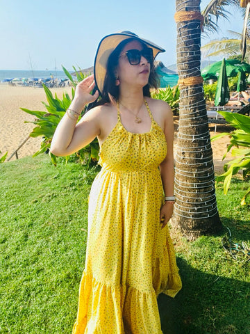 Yellow Mini Floral Maxi