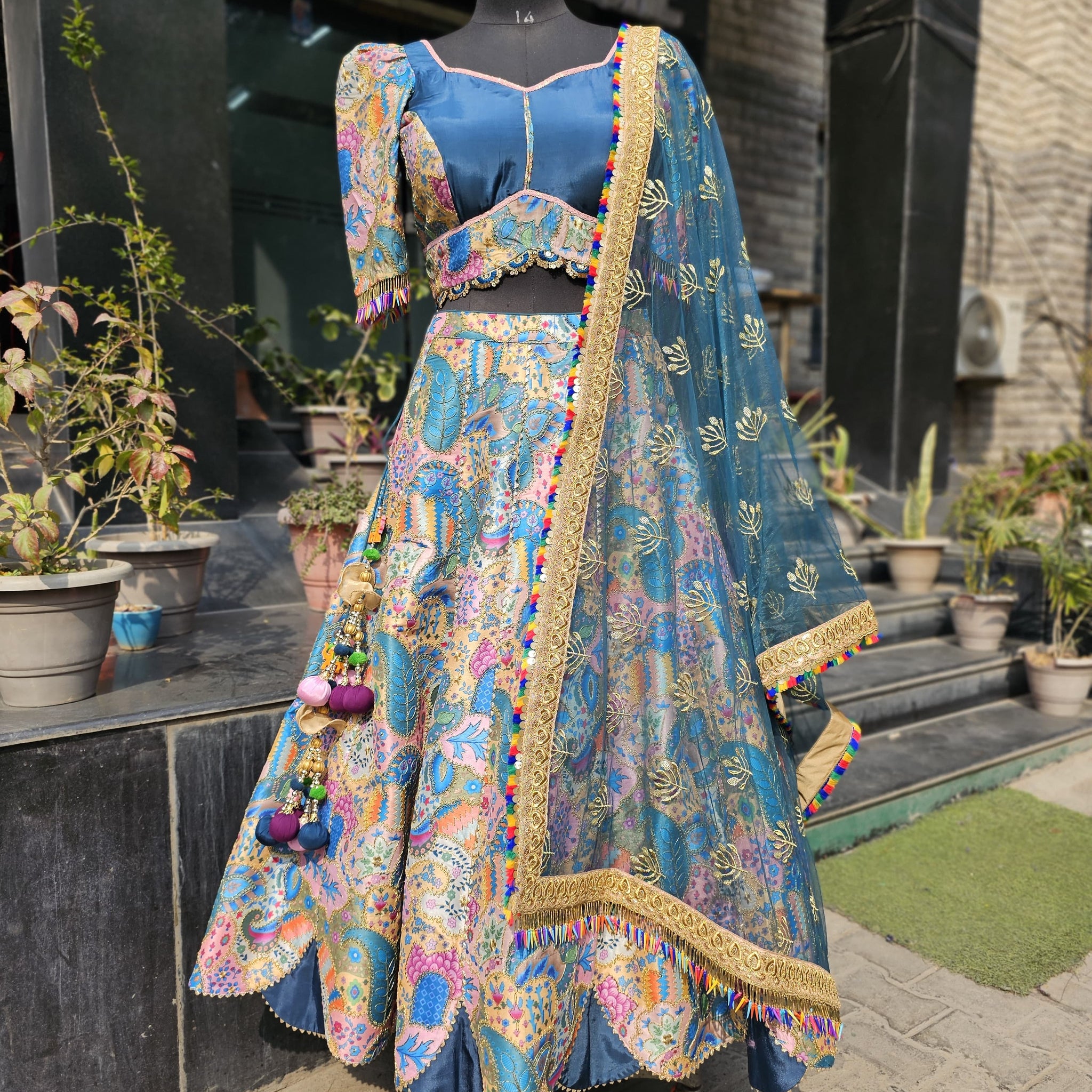 Peacock Silk Lehenga