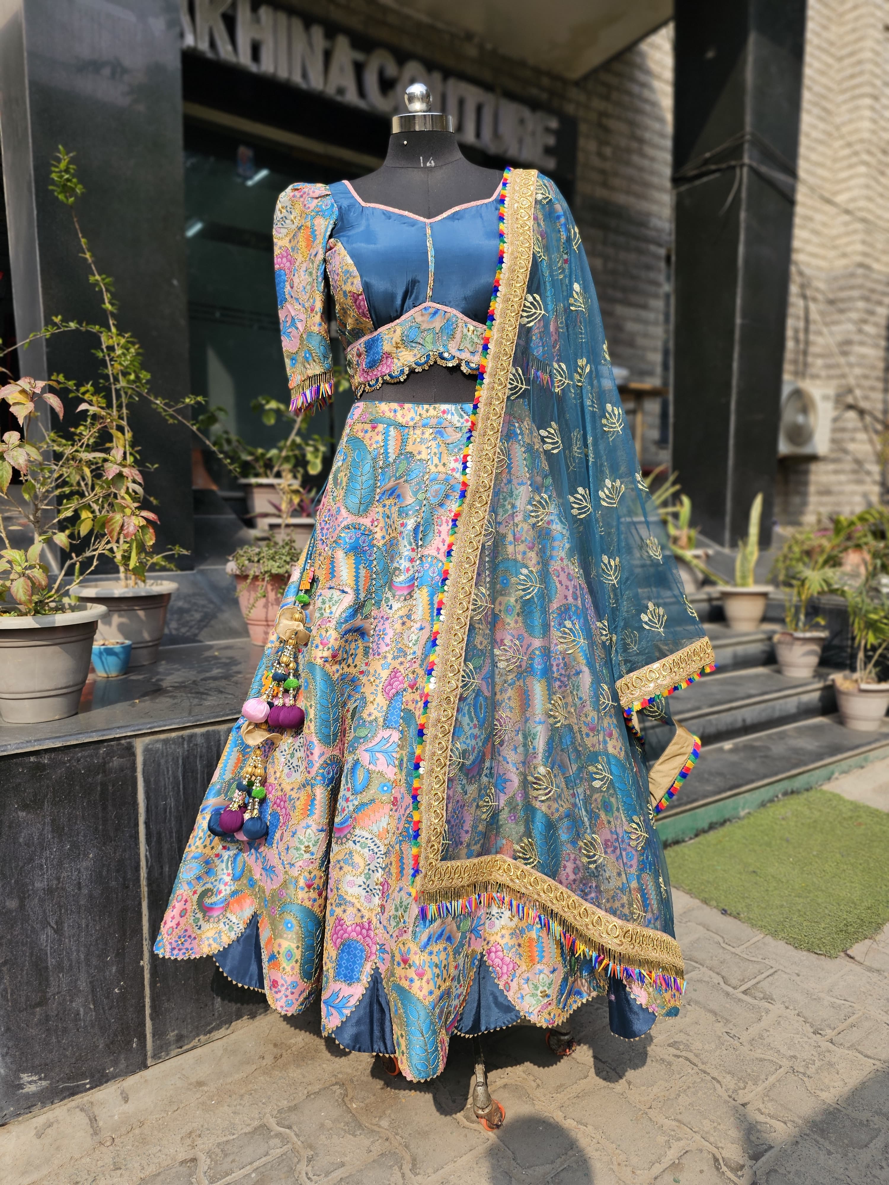 Peacock Silk Lehenga