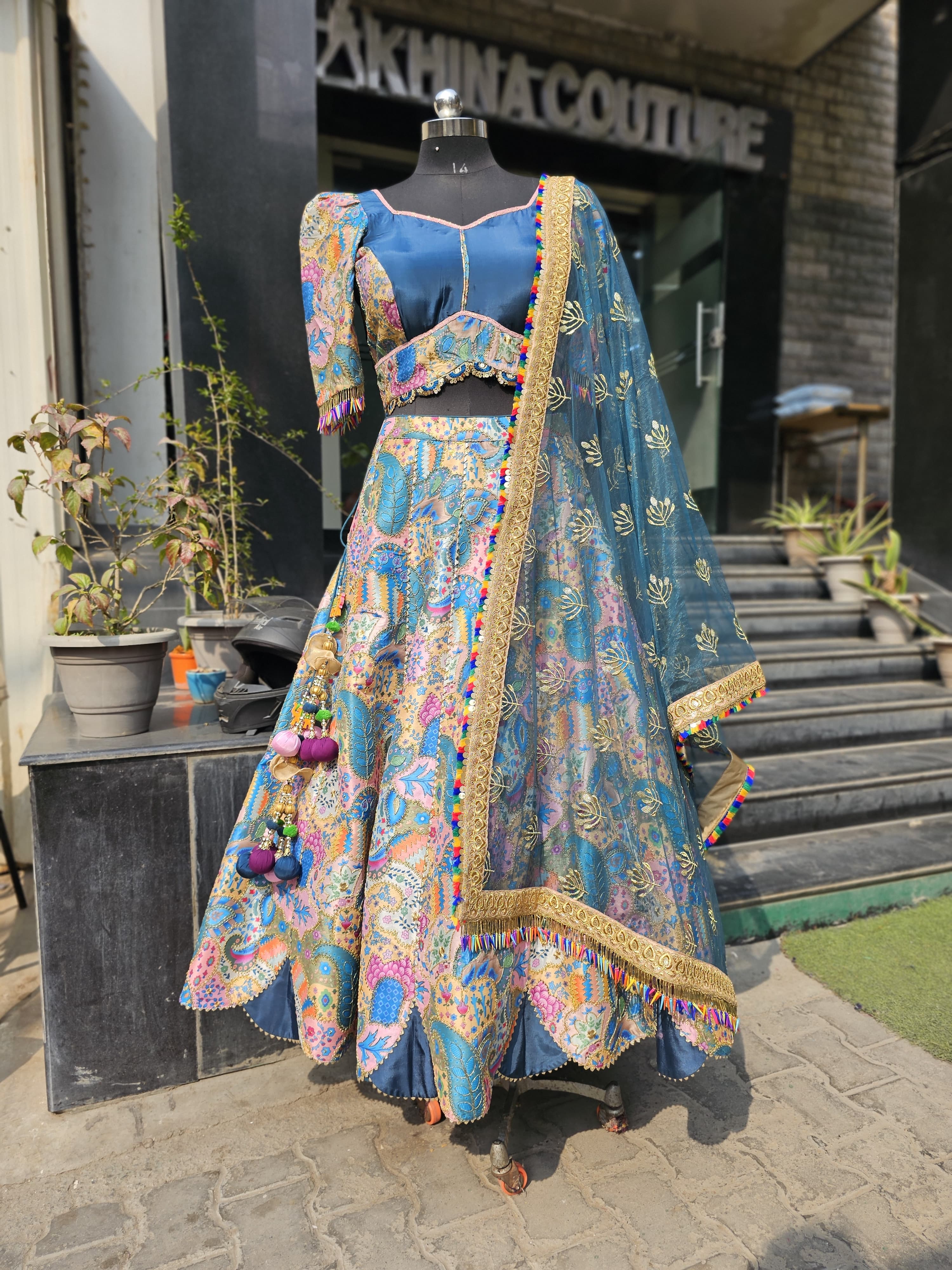 Peacock Silk Lehenga