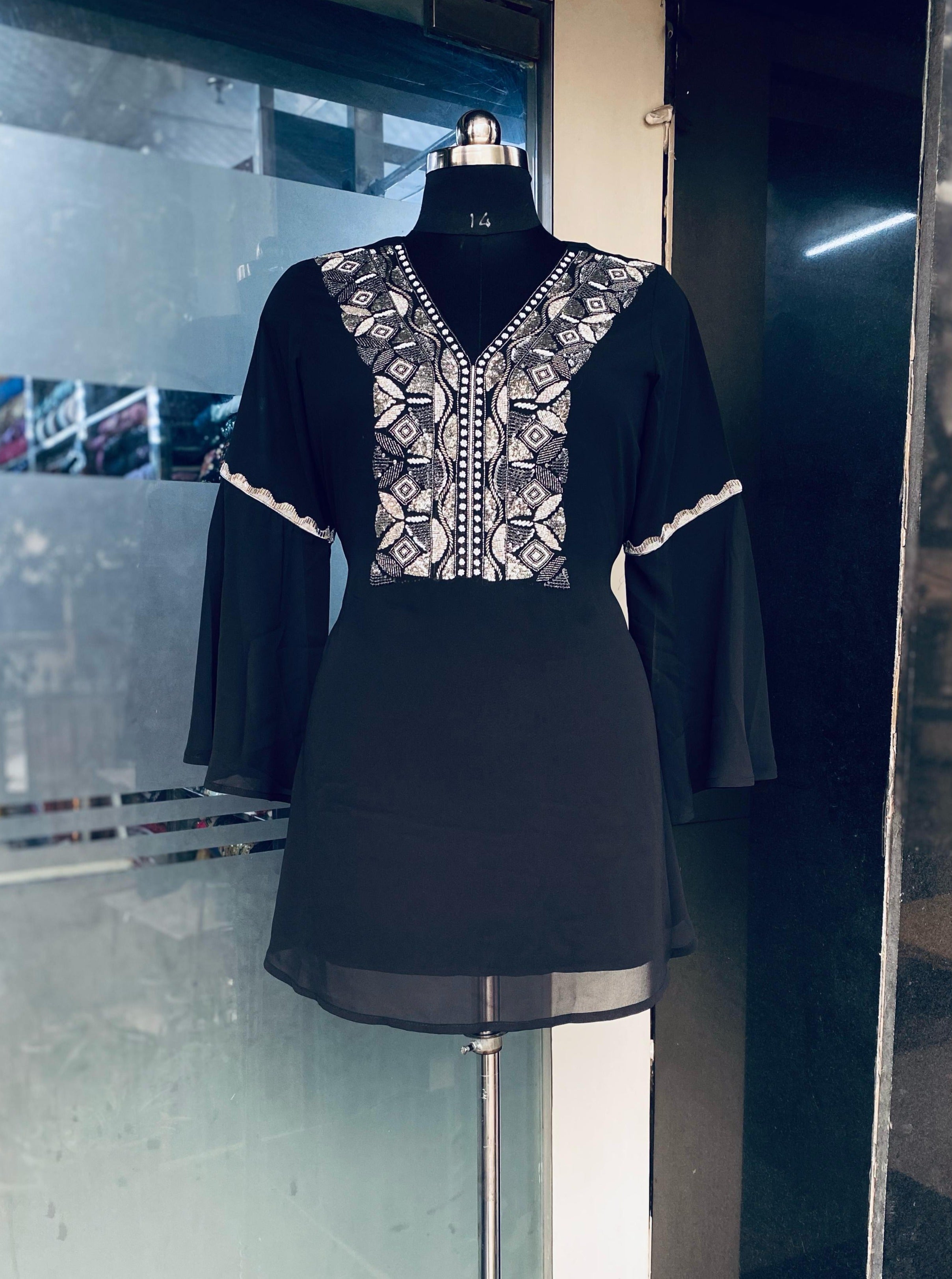 Black Embroidered Kurti