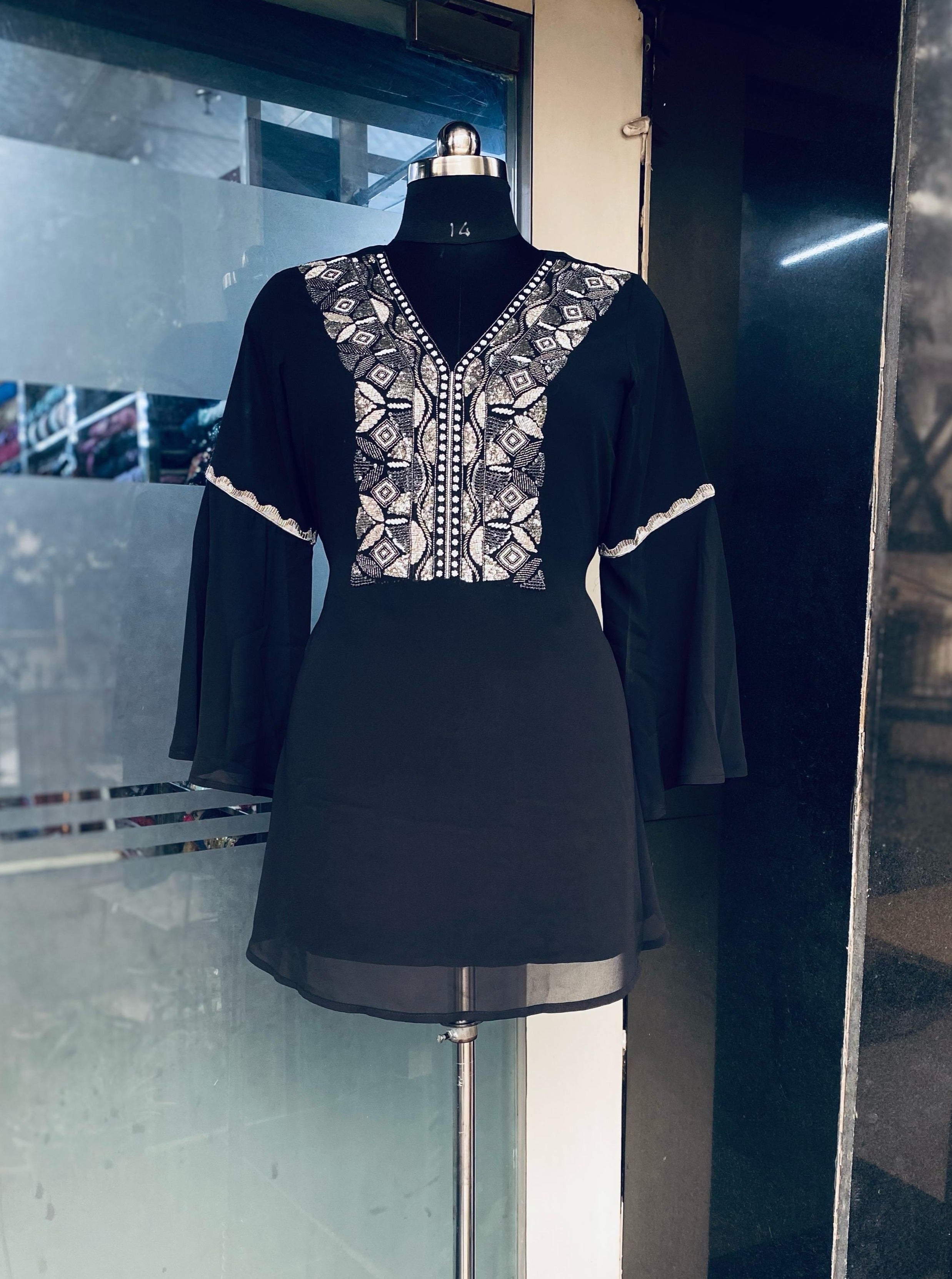 Black Embroidered Kurti