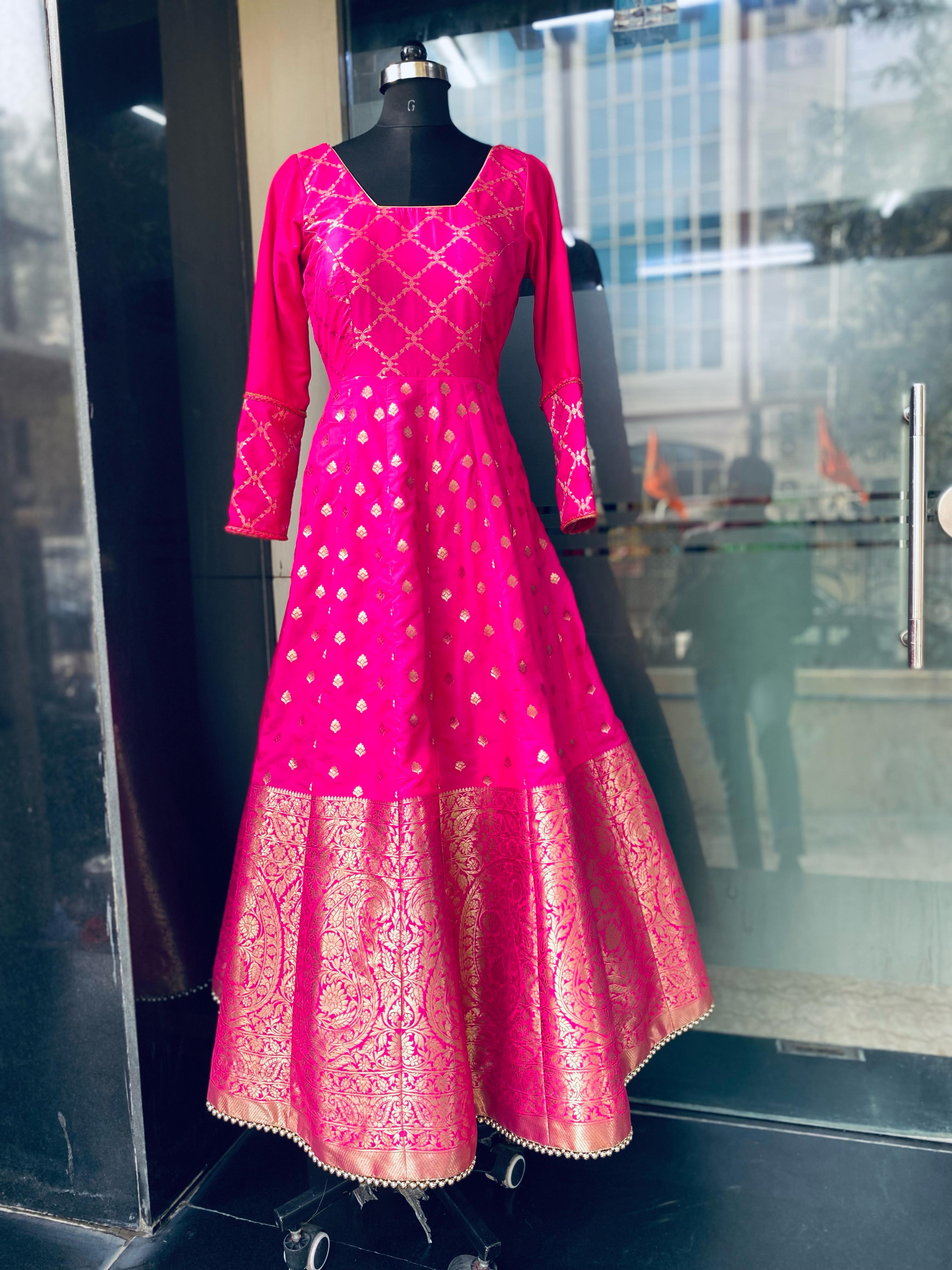 Pink Banarasi Anarkali