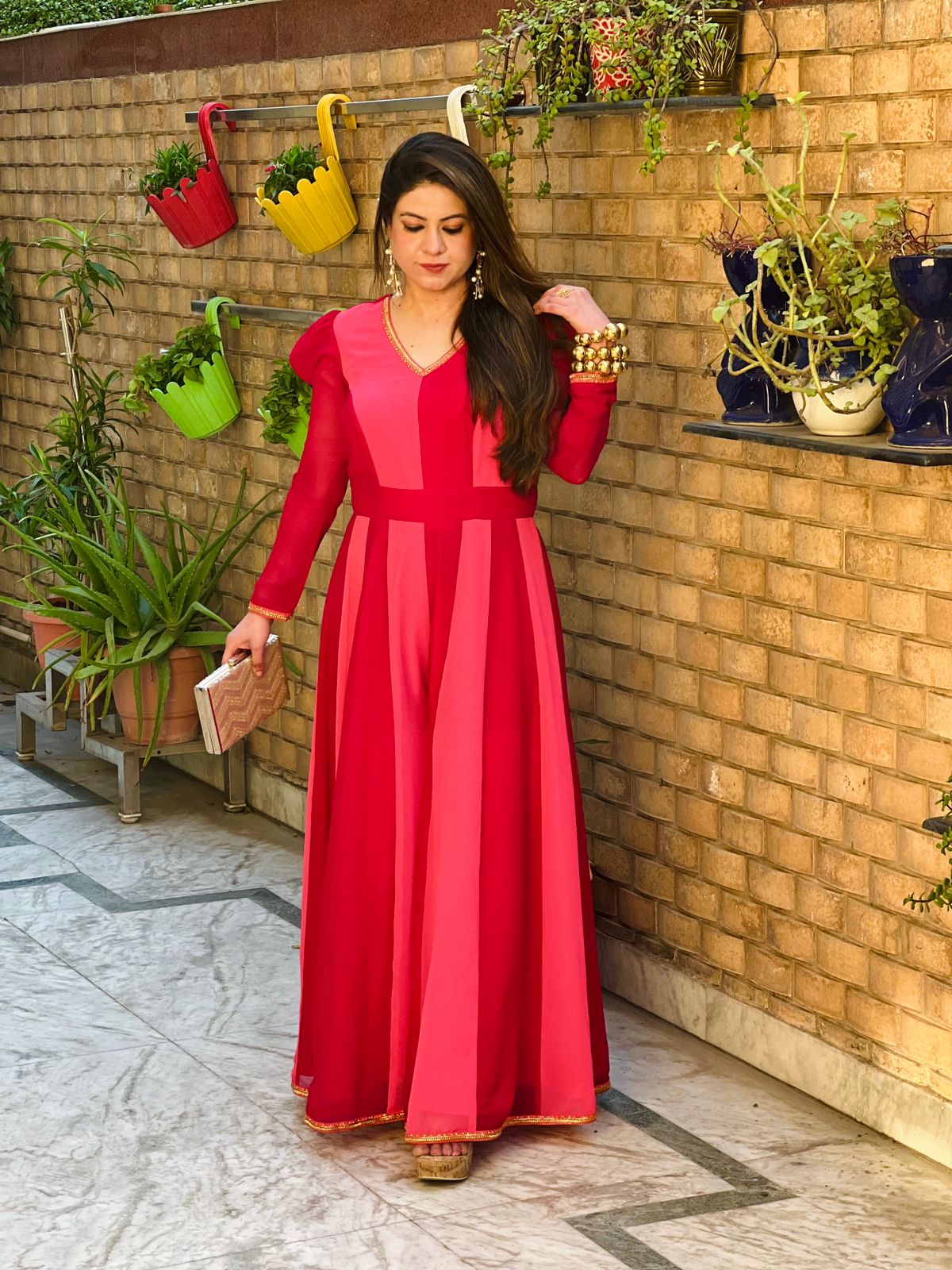 Dual Love Jumpsuit (Red - Hot Pink)