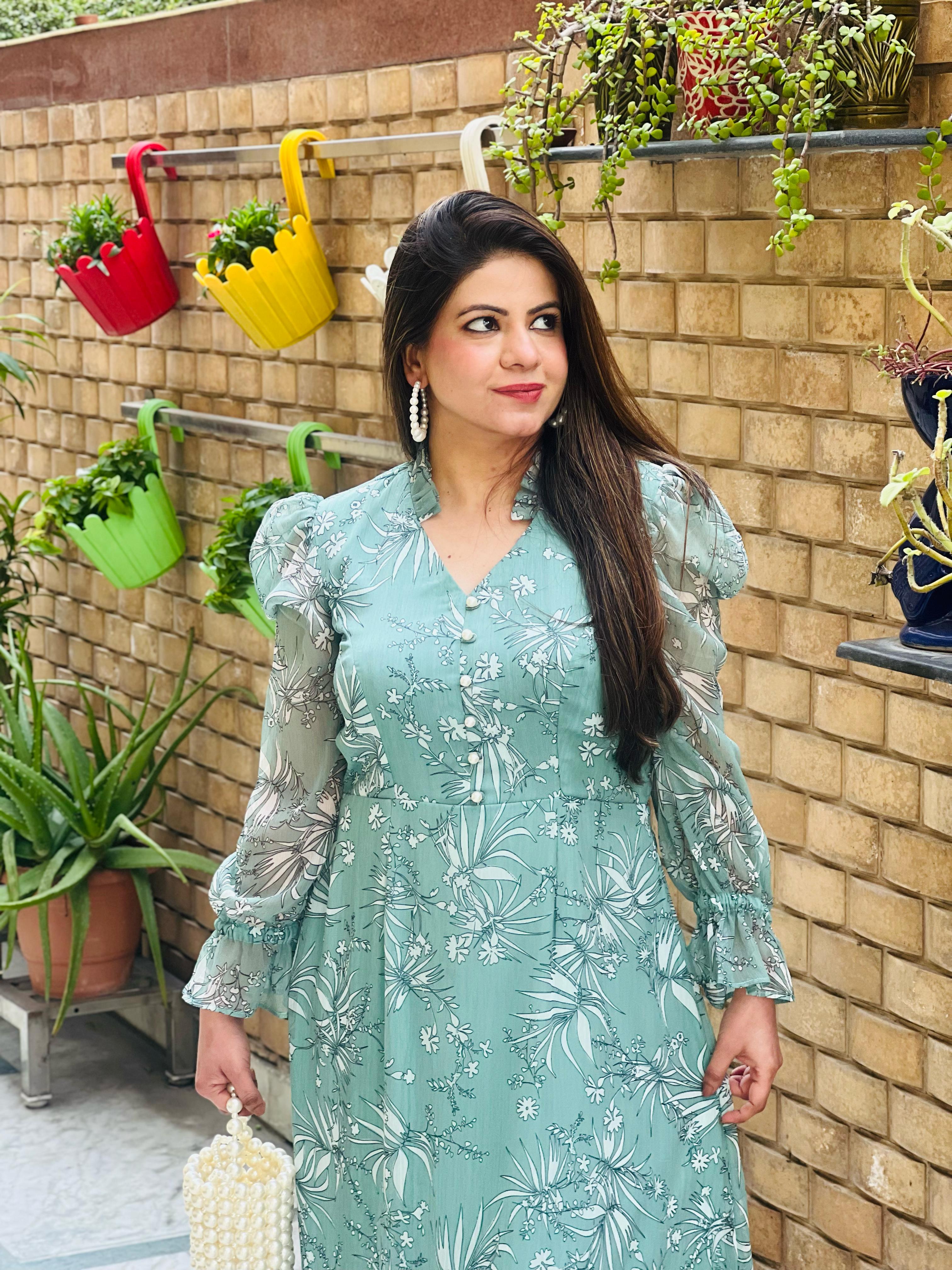 Sage Green Dandelions Maxi