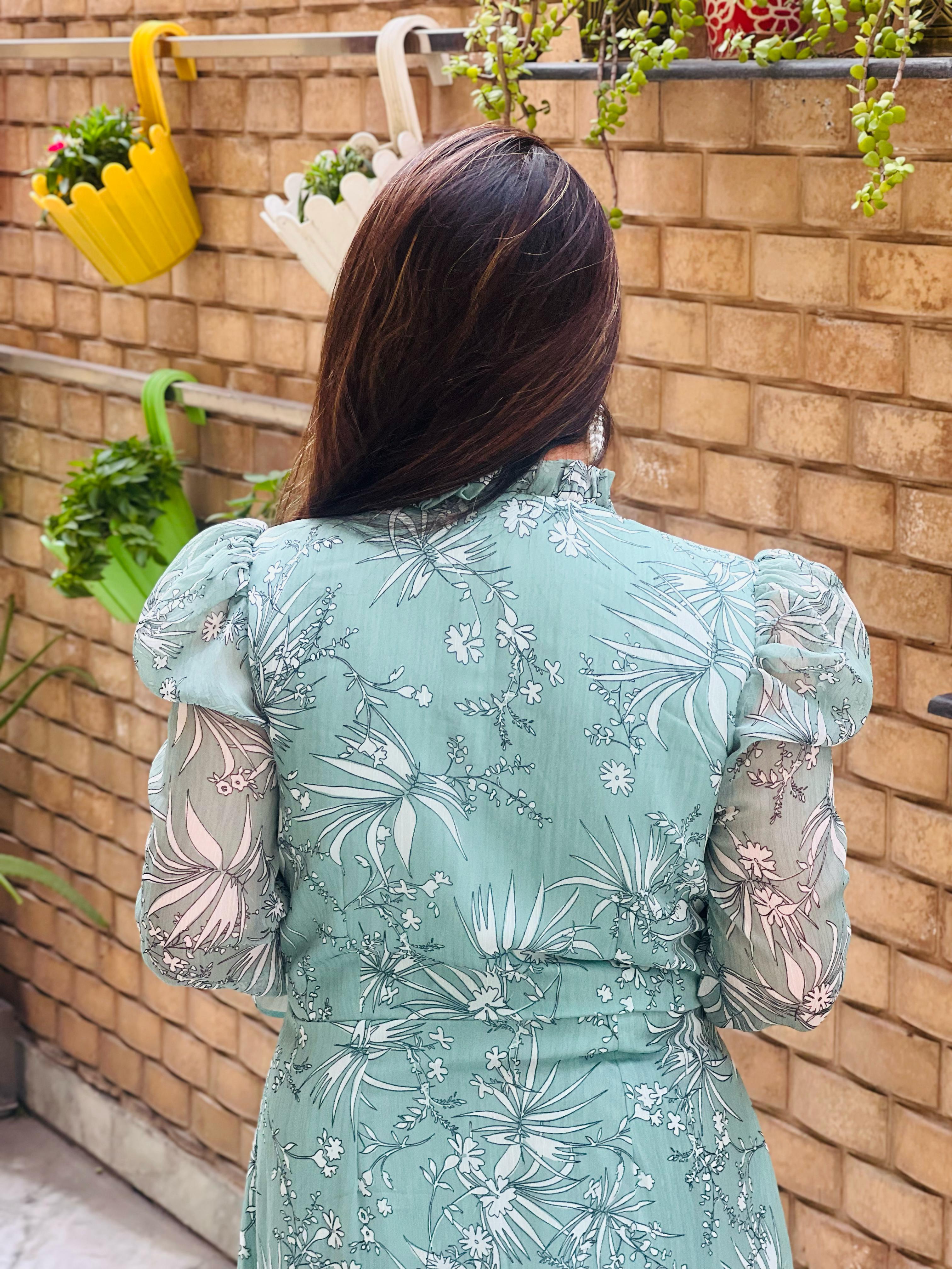 Sage Green Dandelions Maxi