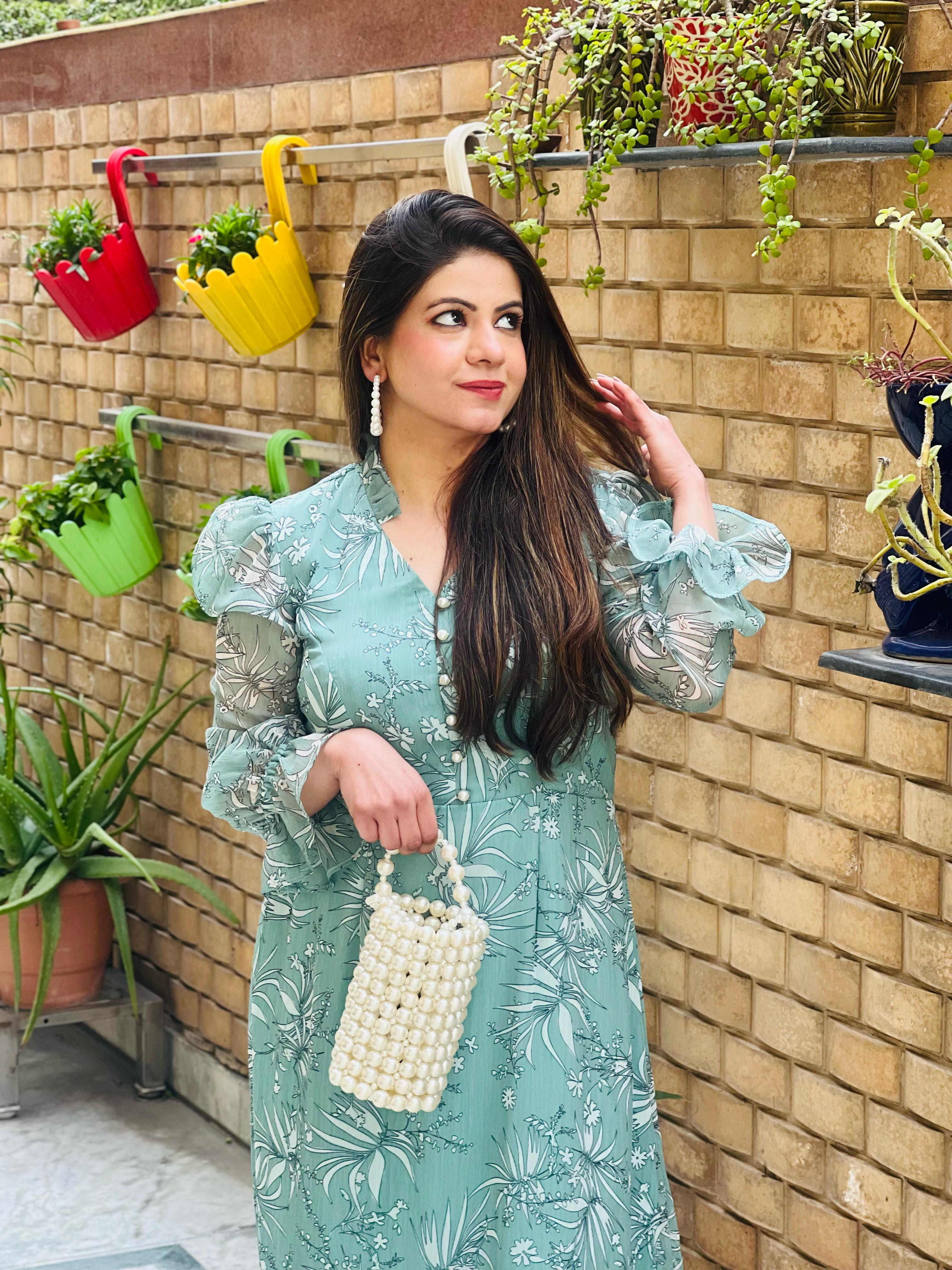 Sage Green Dandelions Maxi