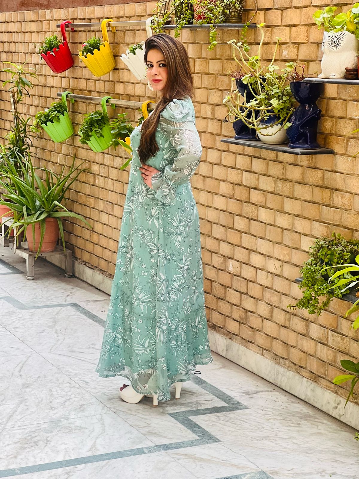 Sage Green Dandelions Maxi