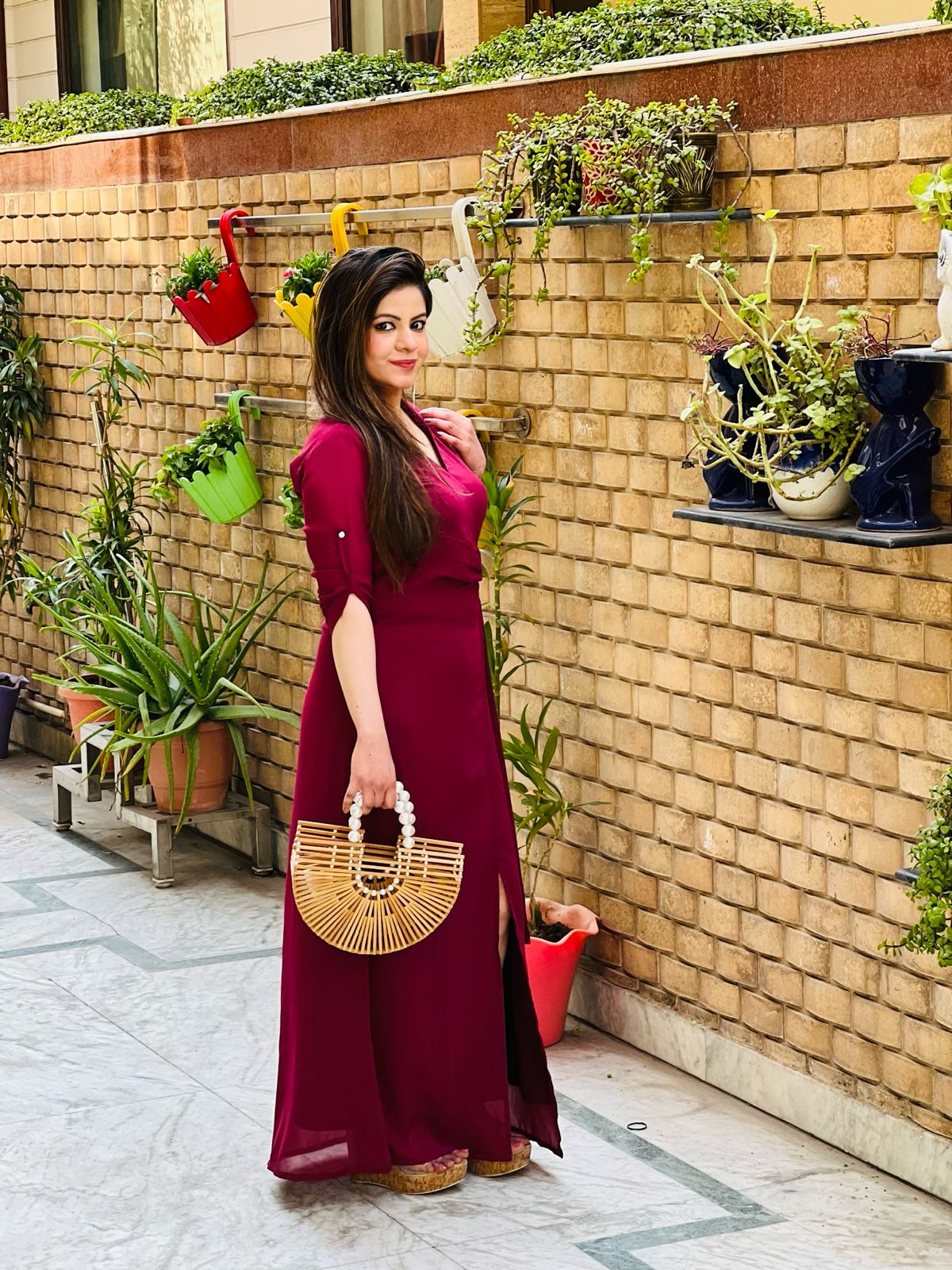 Wine Ring Maxi Dress