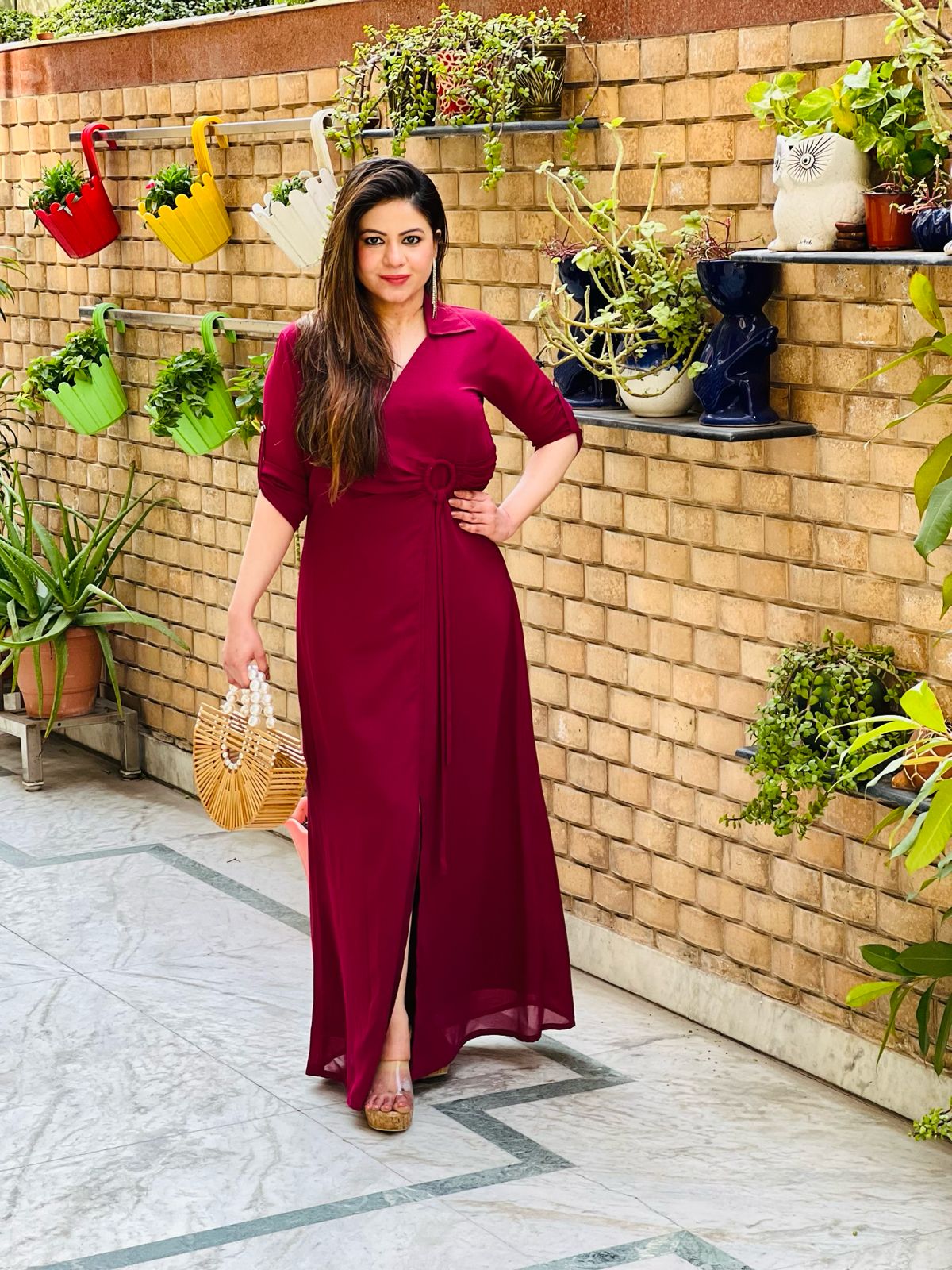 Wine Ring Maxi Dress