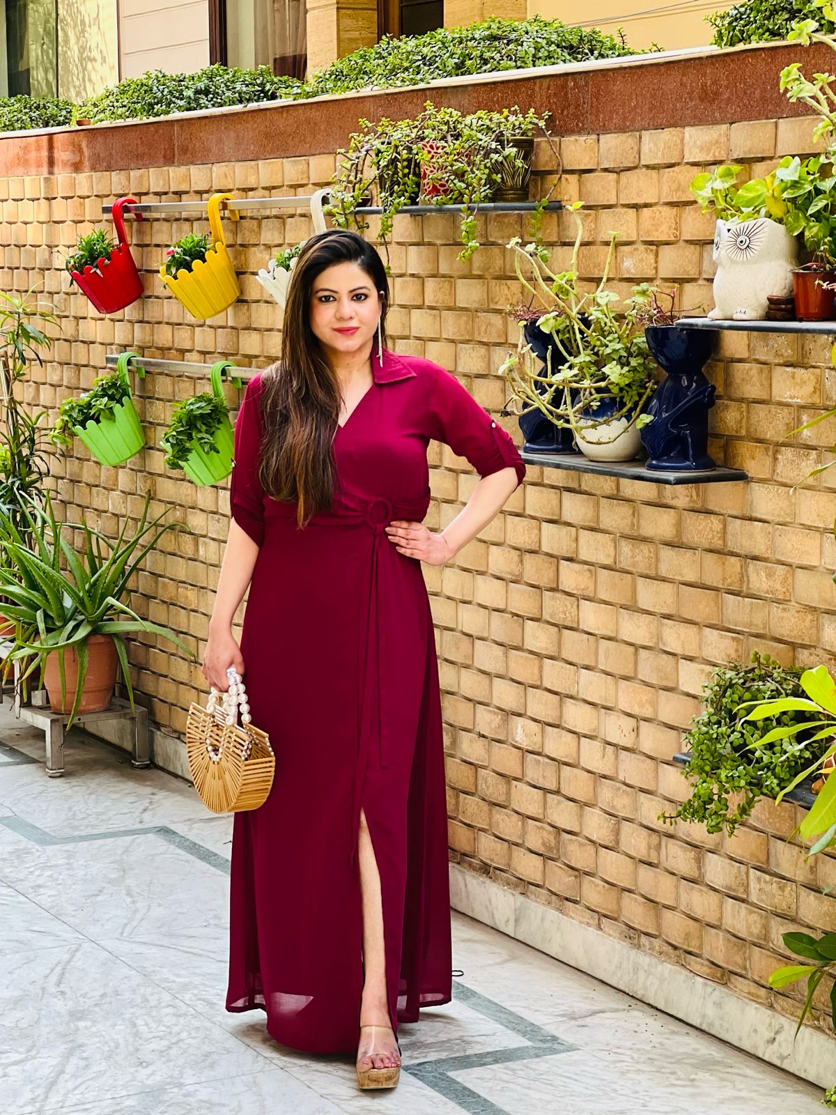 Wine Ring Maxi Dress