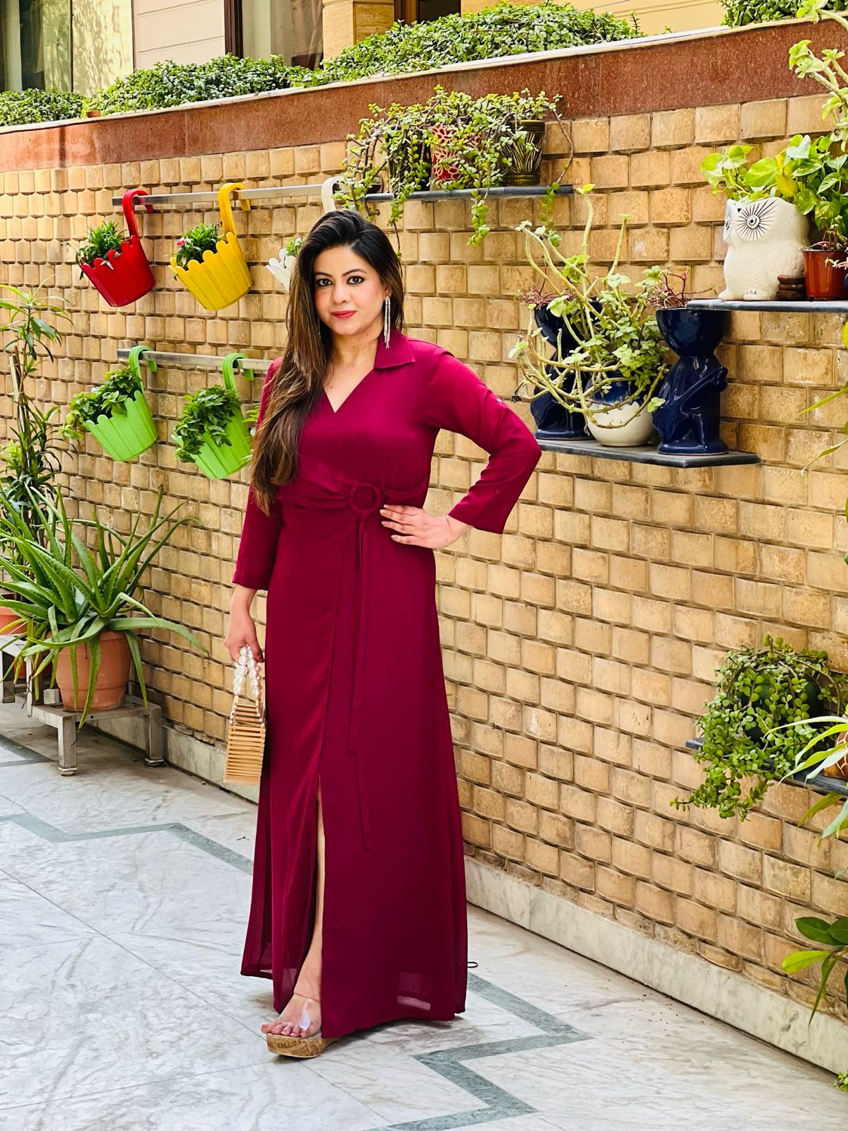 Wine Ring Maxi Dress