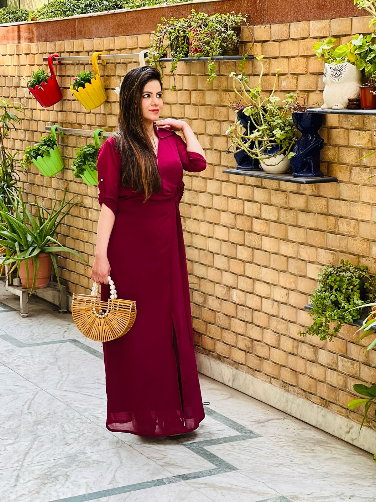 Wine Ring Maxi Dress