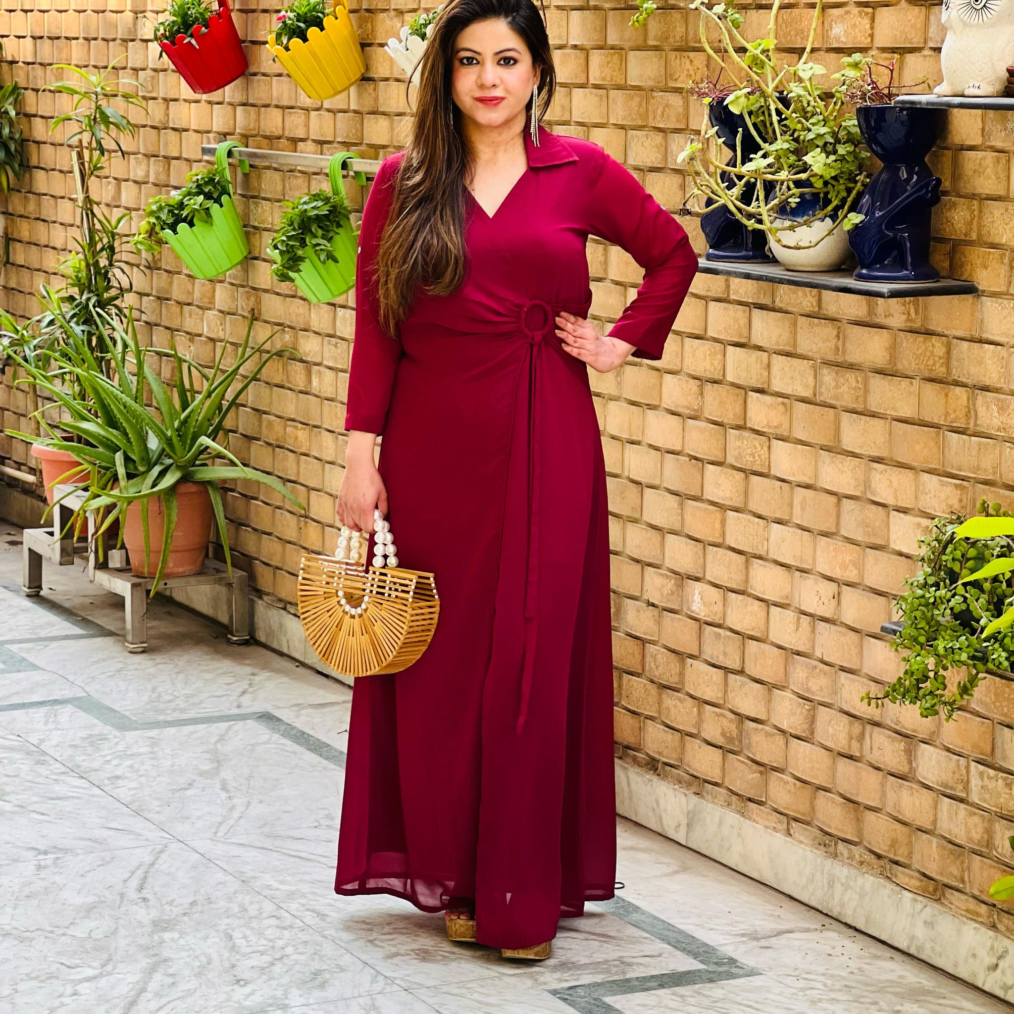 Wine Ring Maxi Dress