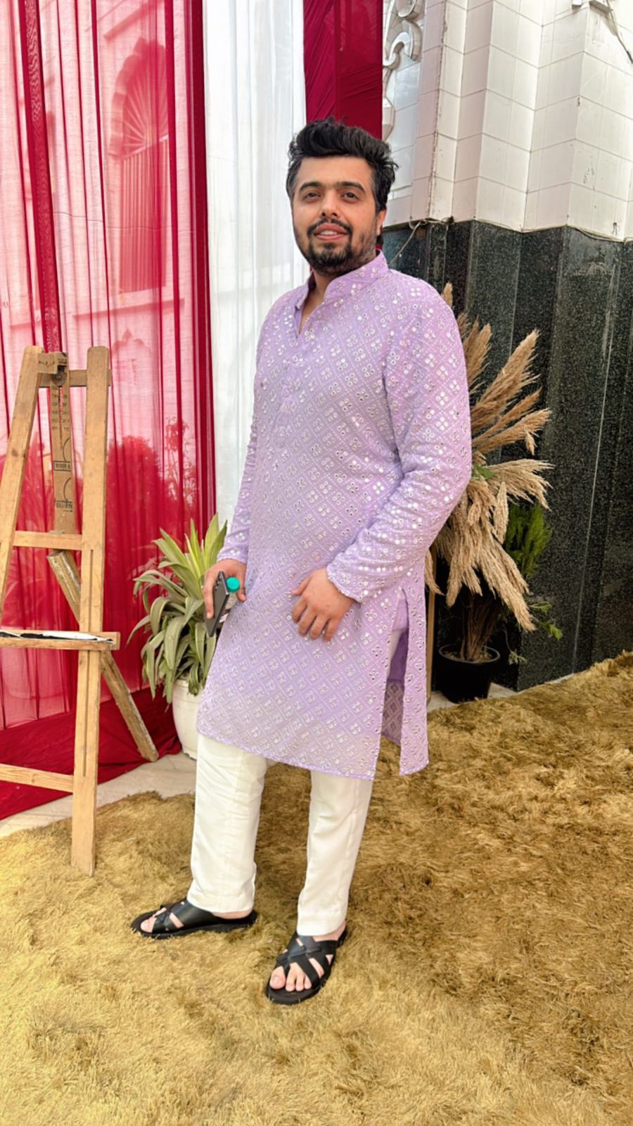 Menswear Lilac Luxe Menswear Kurta With Pants