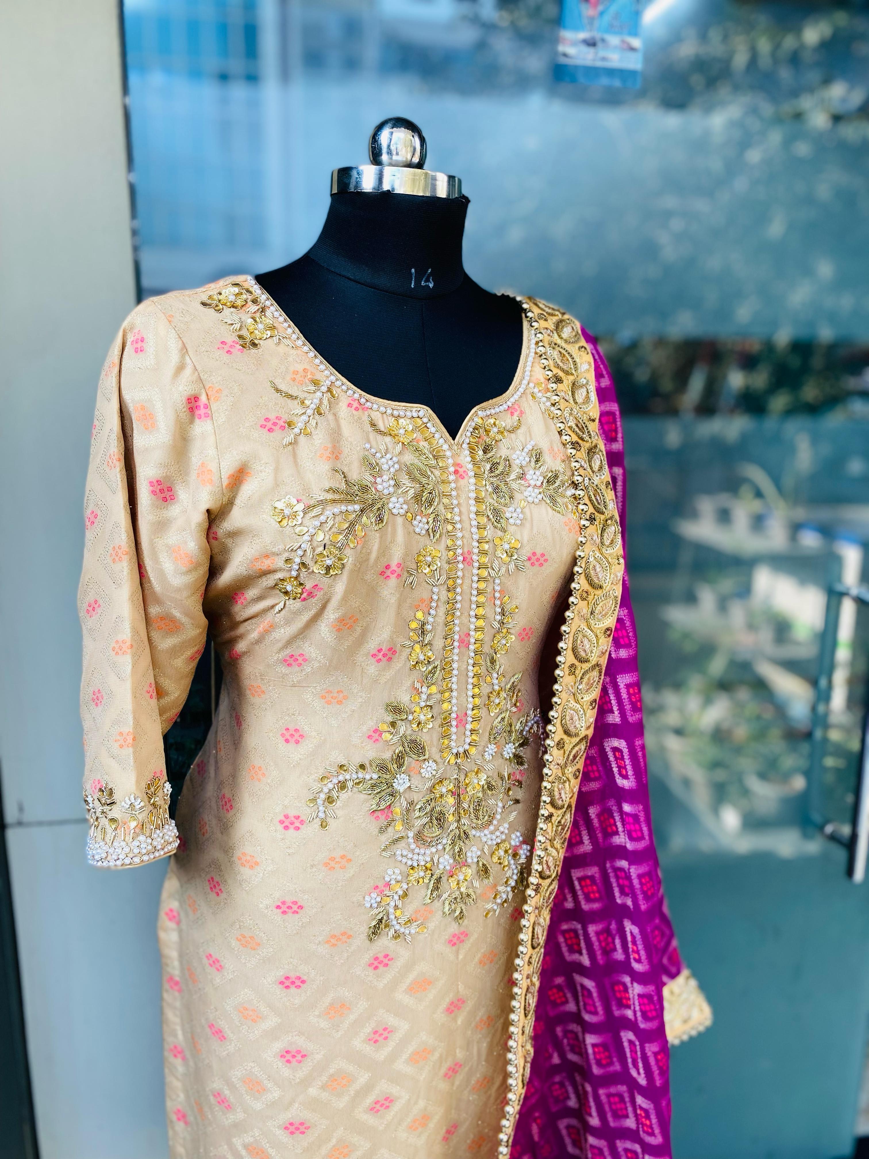 Violet Silk Sharara Suit