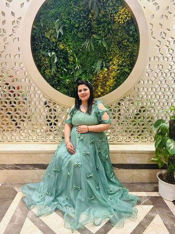 Green Bow Gown