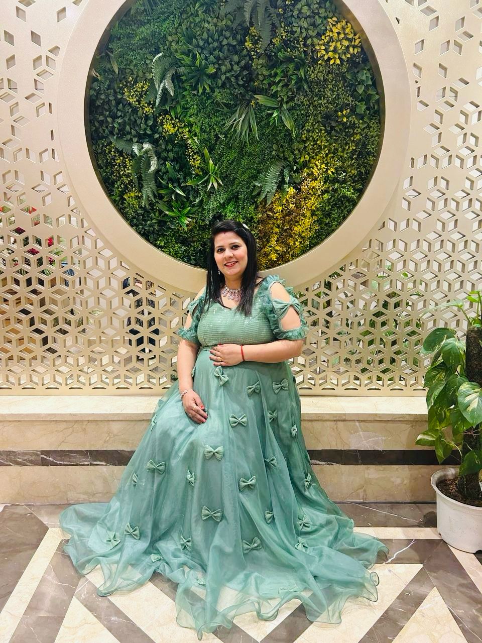 Green Bow Gown