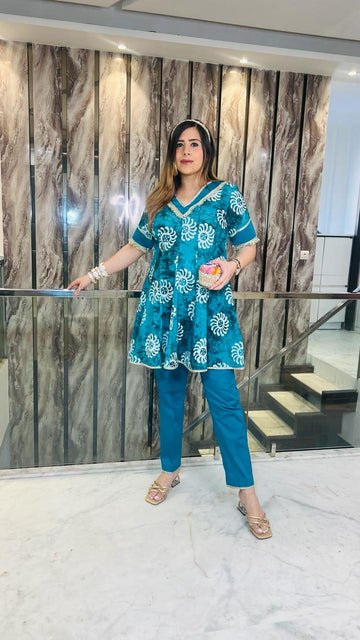 Teal Cotton Batik Co-Ord