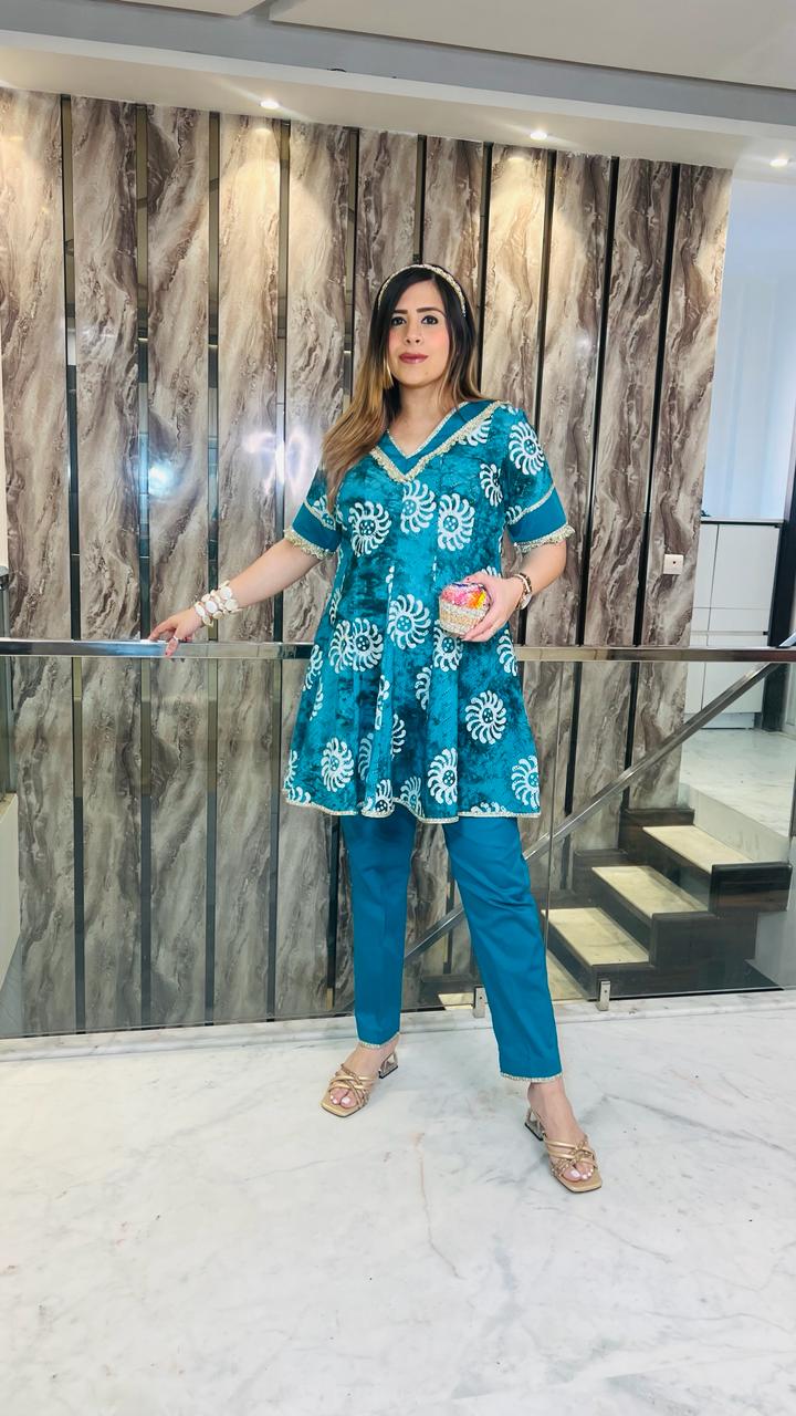 Teal Cotton Batik Co-Ord