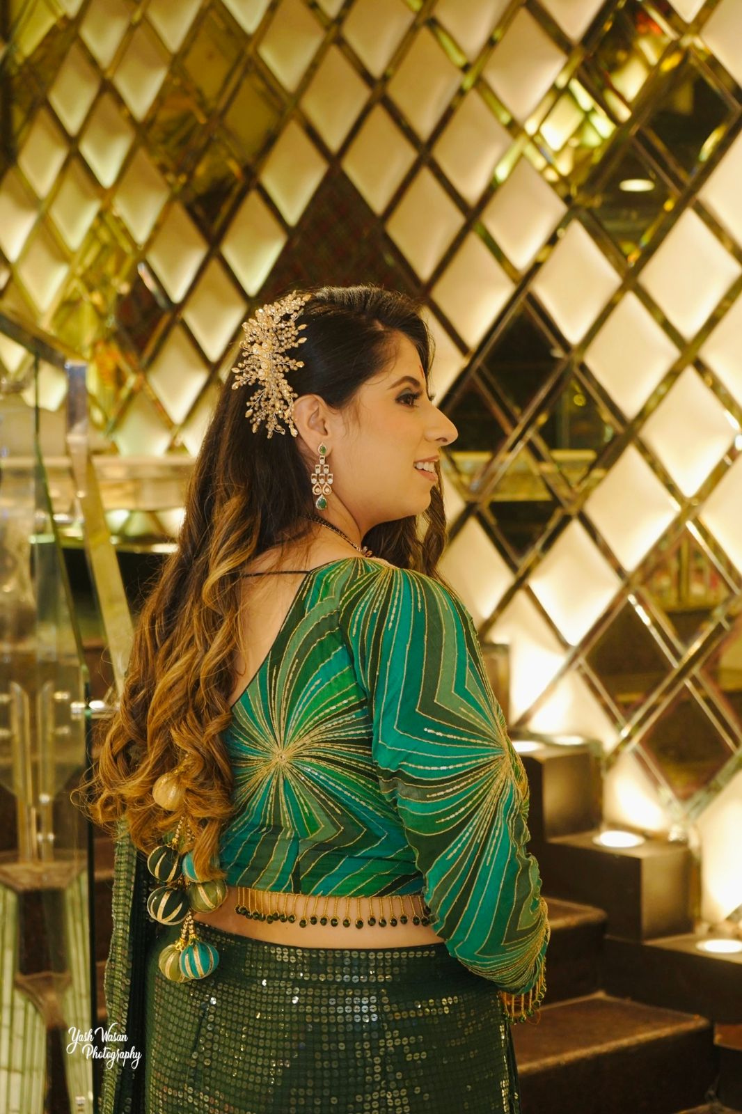 Green Sequin Saree