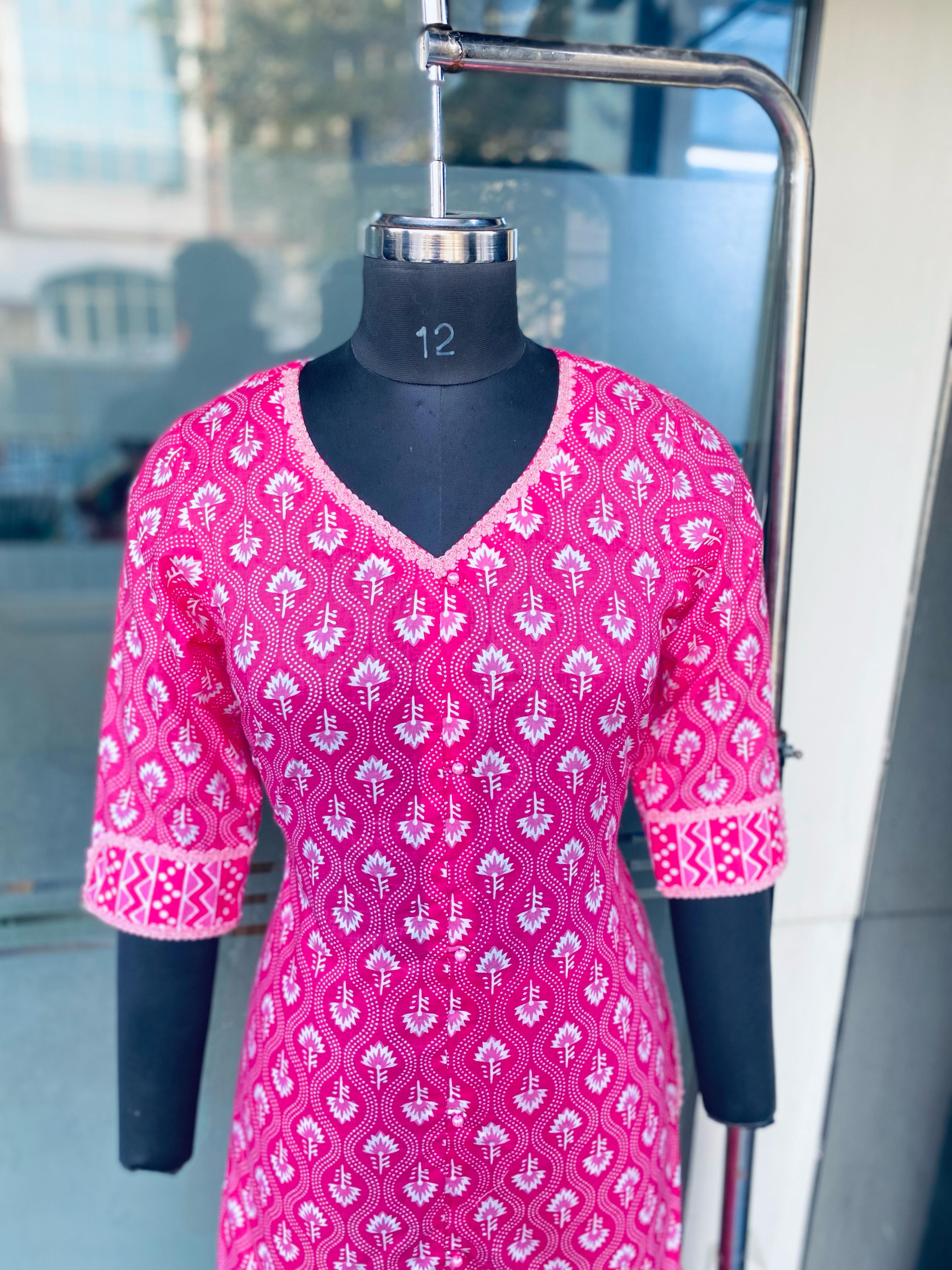 Pink Jaipuri Cotton Garara Suit