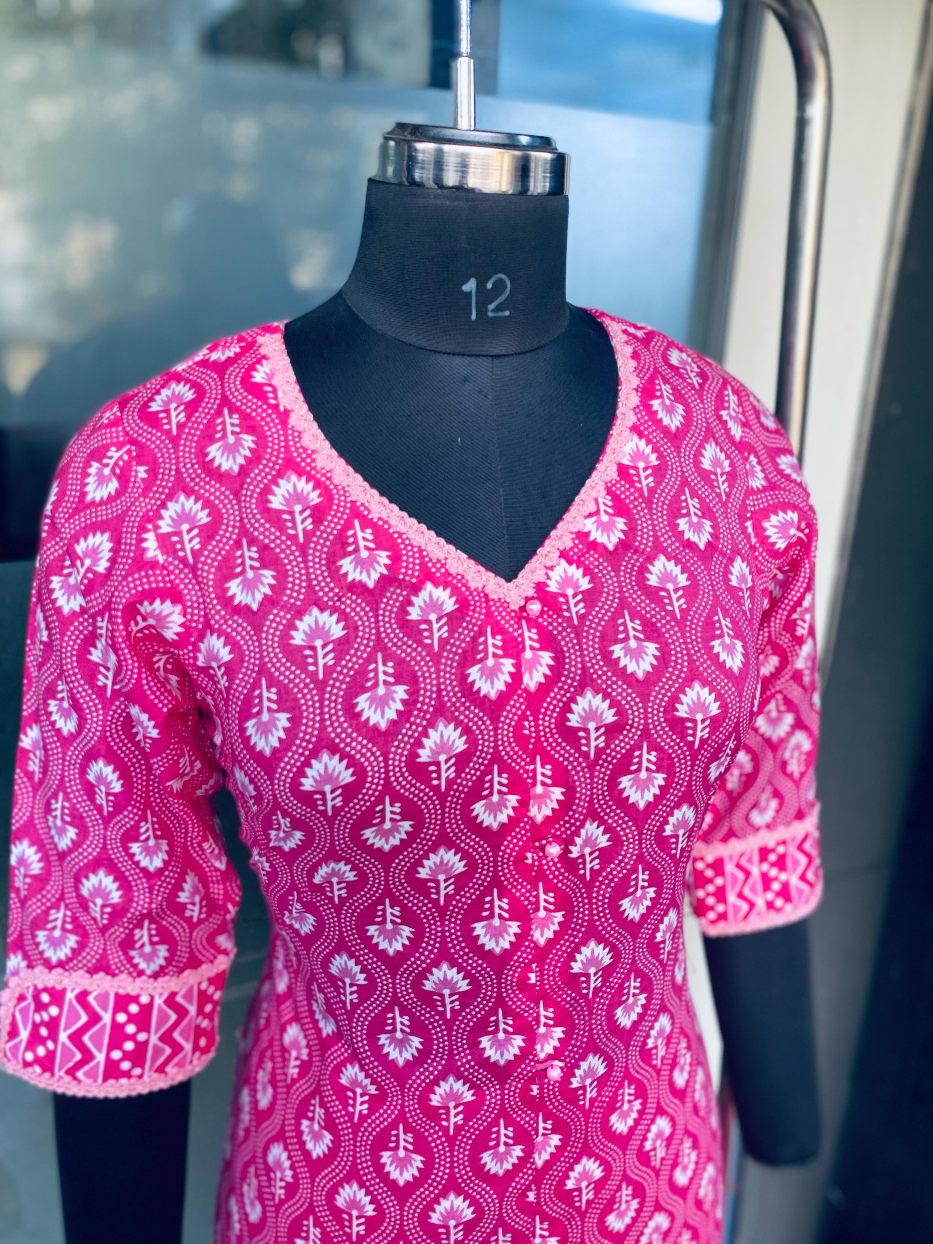Pink Jaipuri Cotton Garara Suit