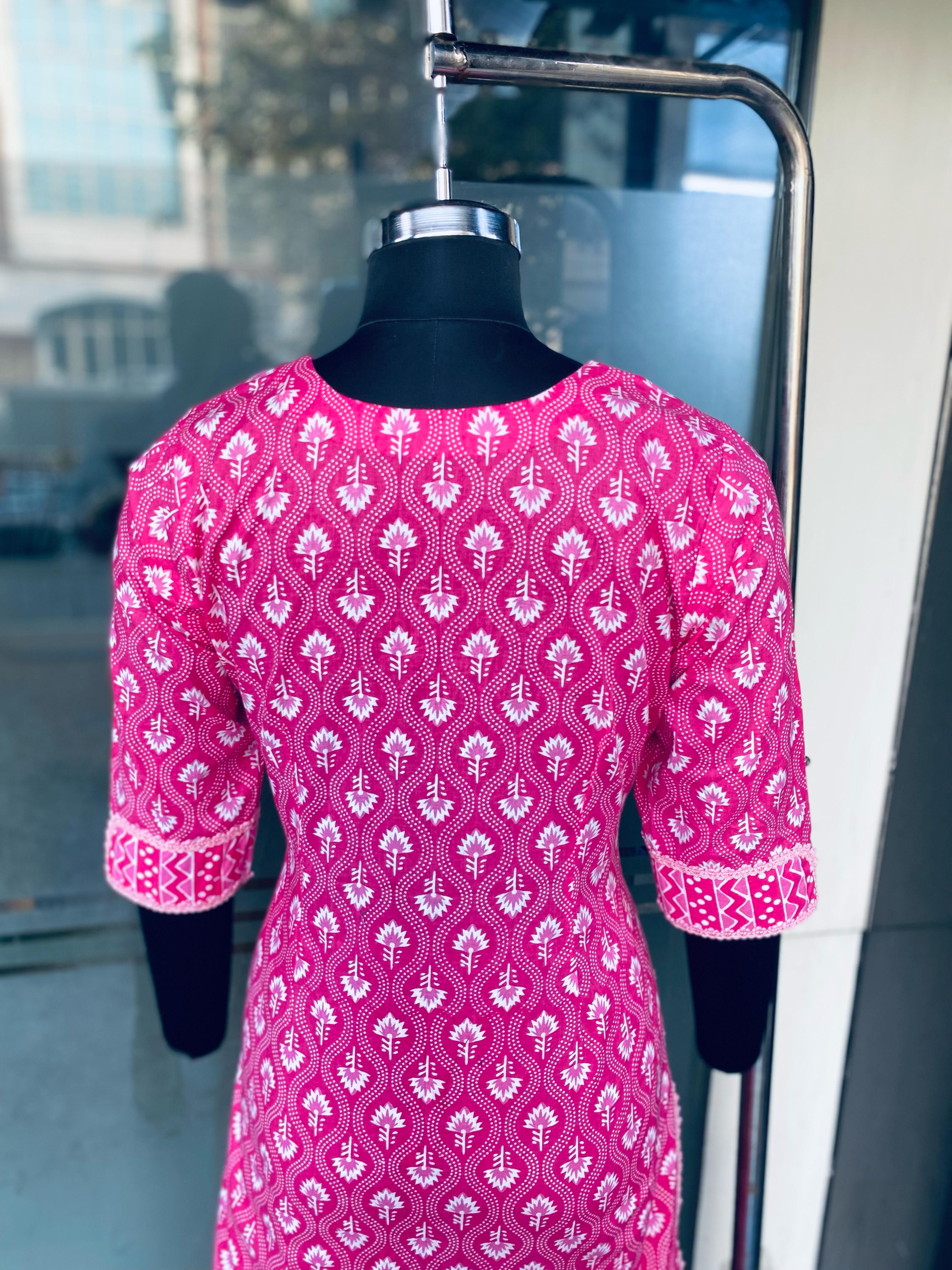 Pink Jaipuri Cotton Garara Suit