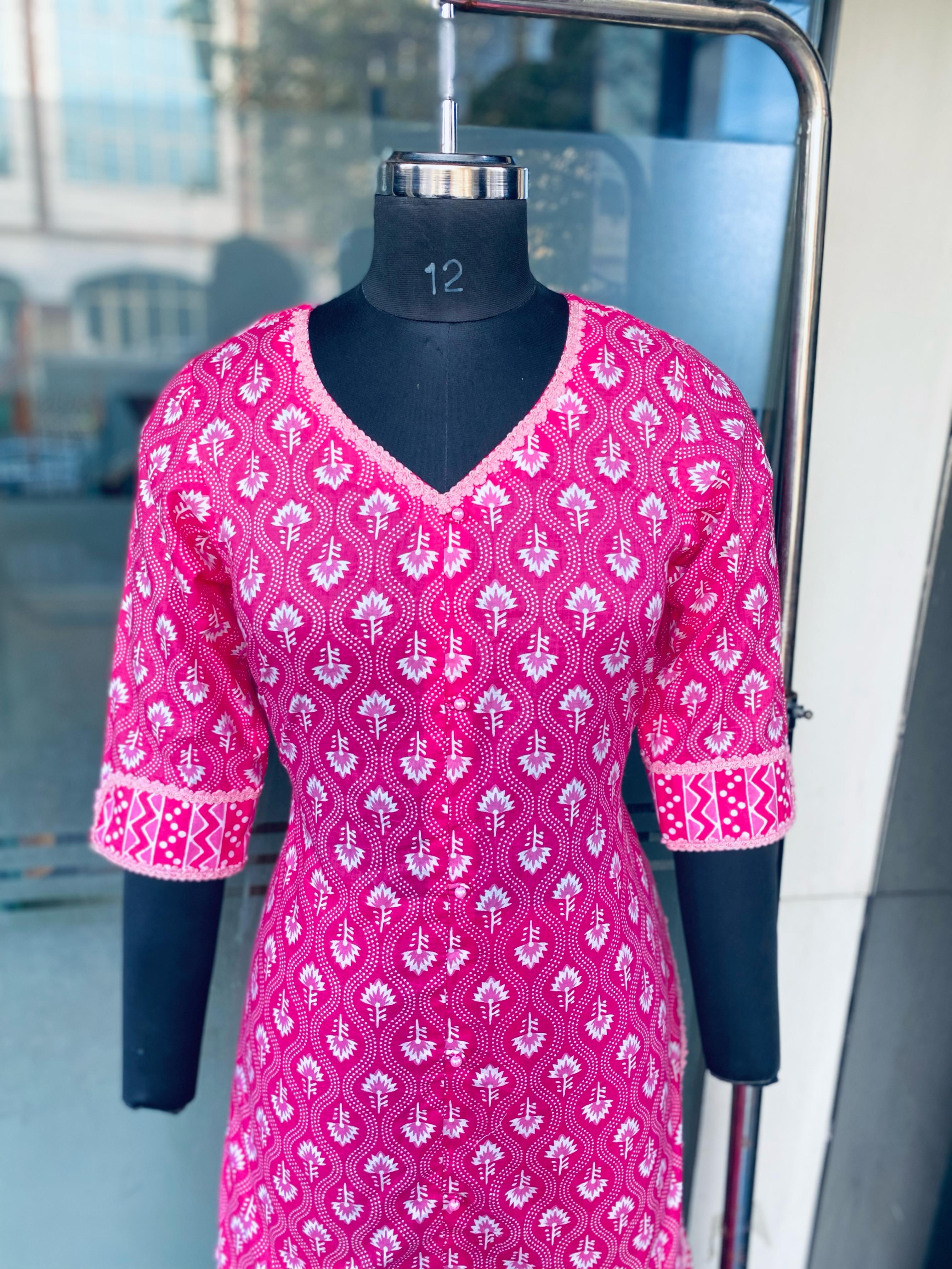 Pink Jaipuri Cotton Garara Suit