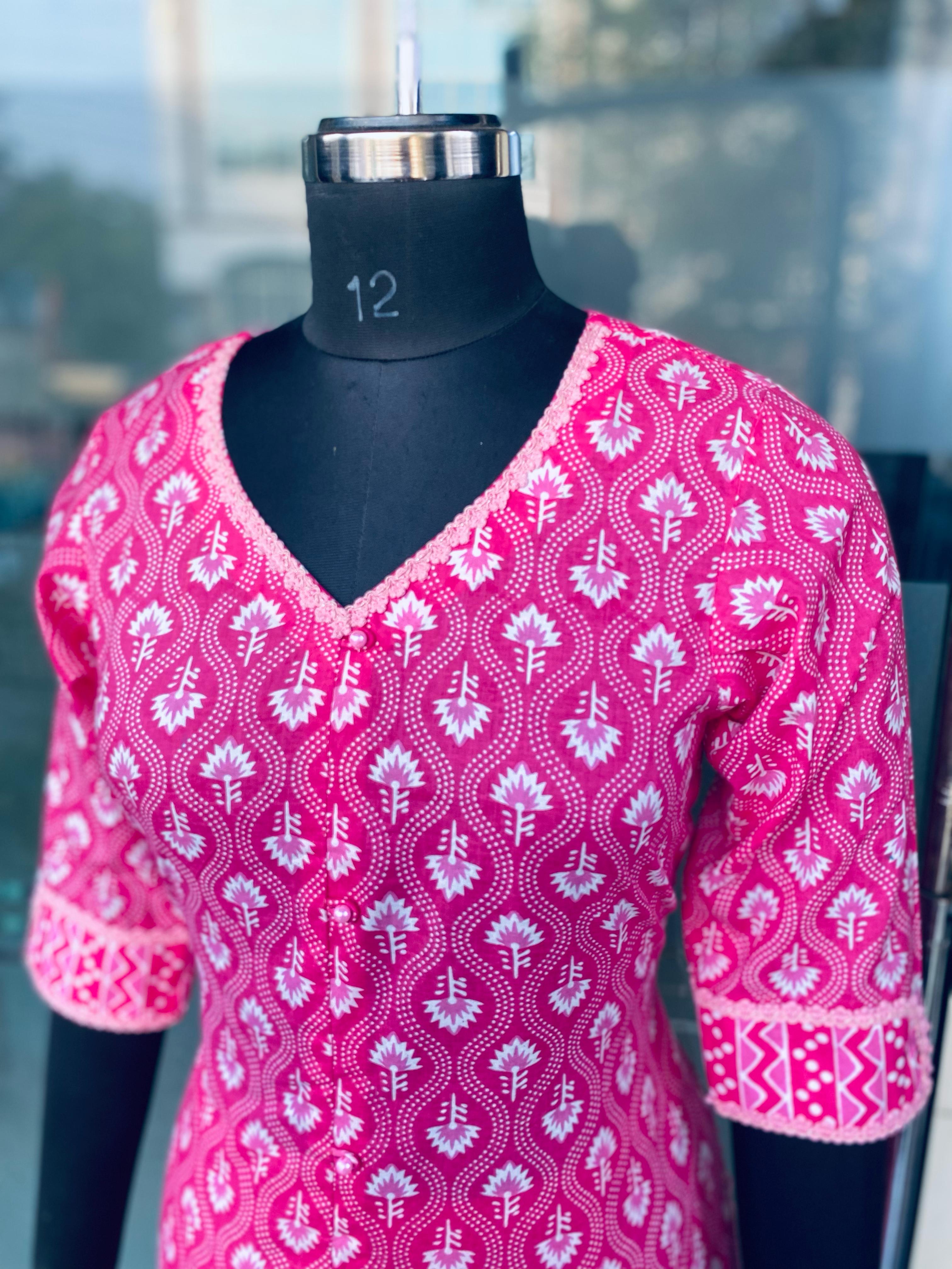 Pink Jaipuri Cotton Garara Suit