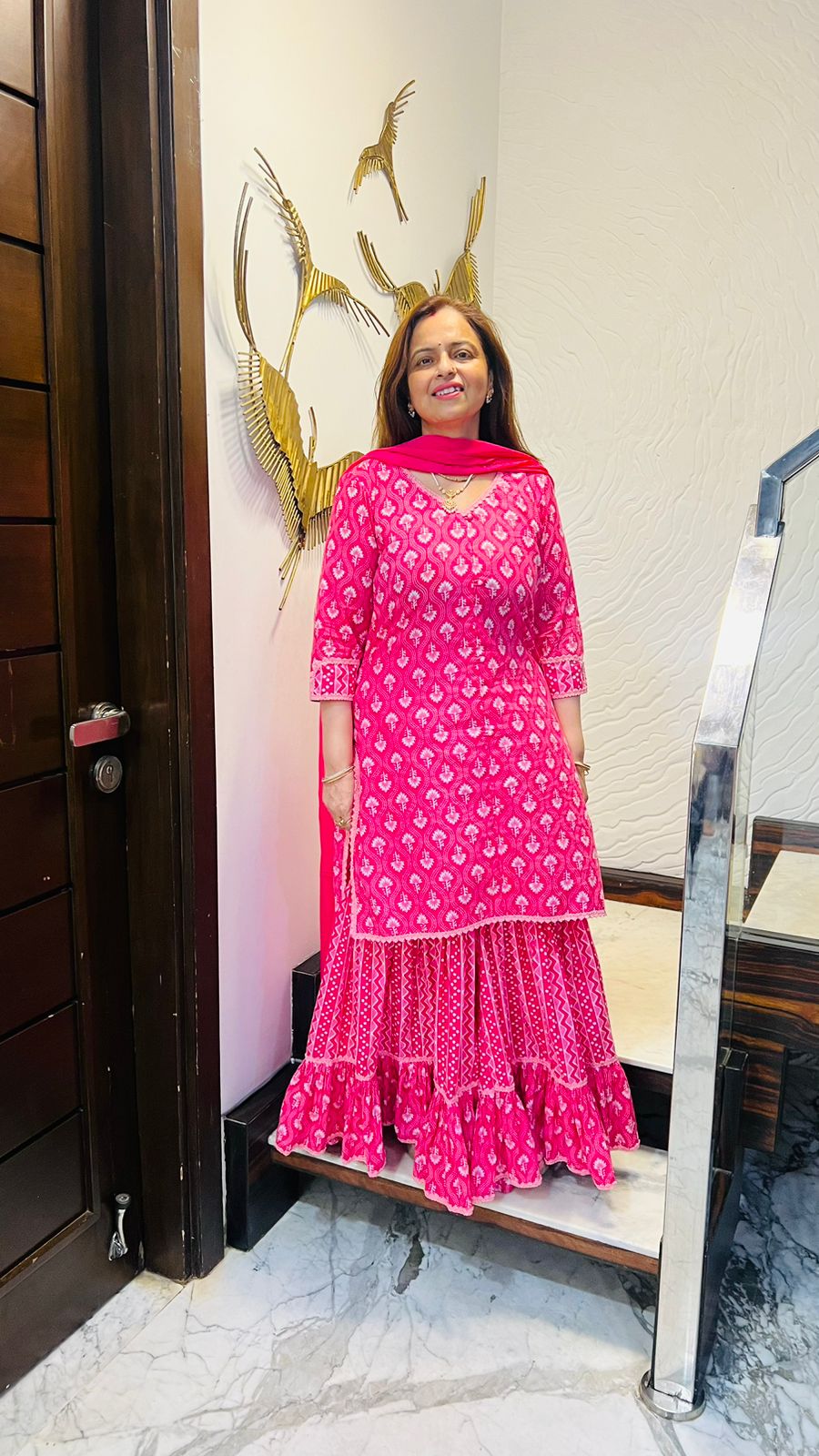 Pink Jaipuri Cotton Garara Suit