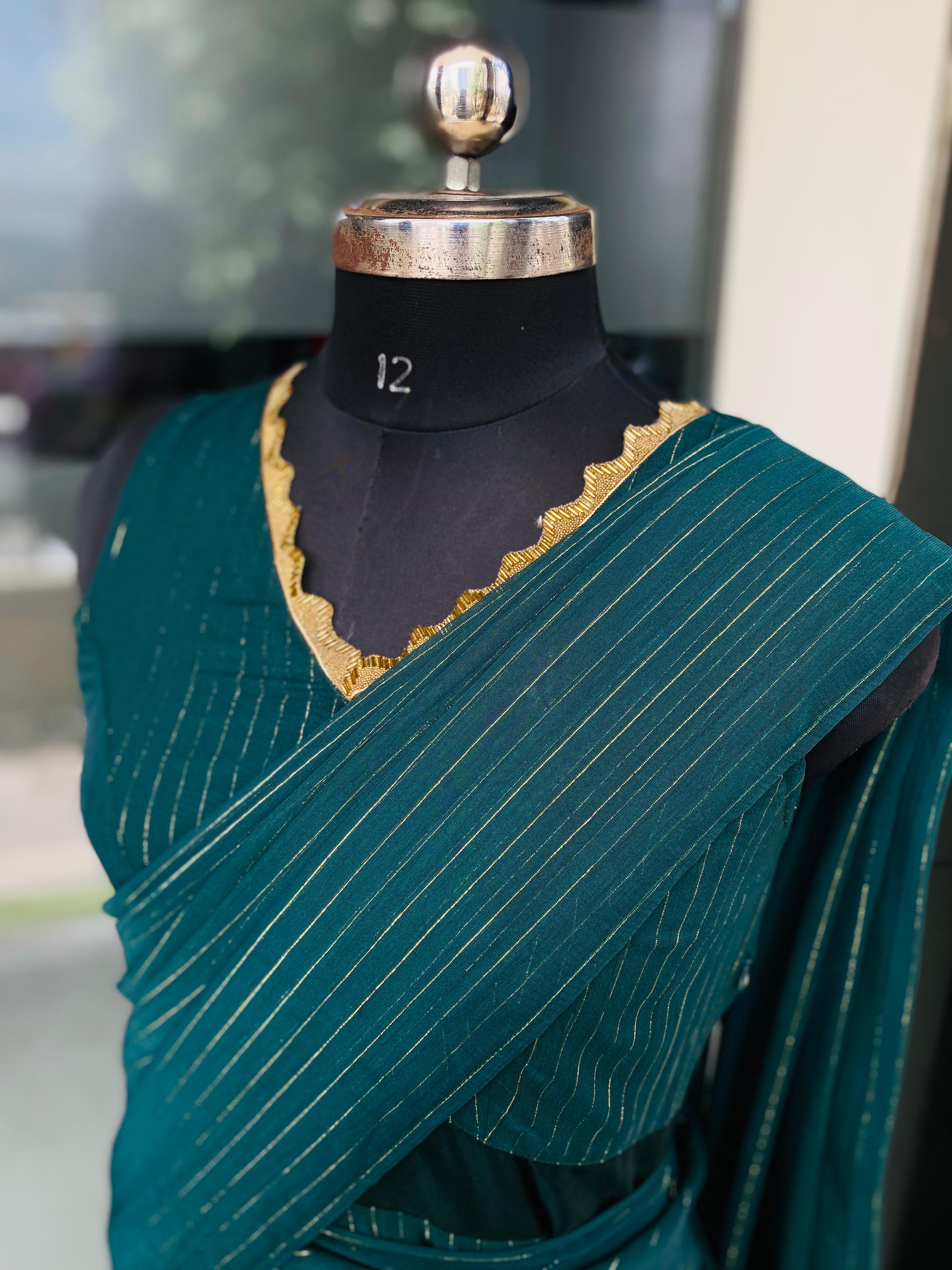 Green Lurex Maxi Saree