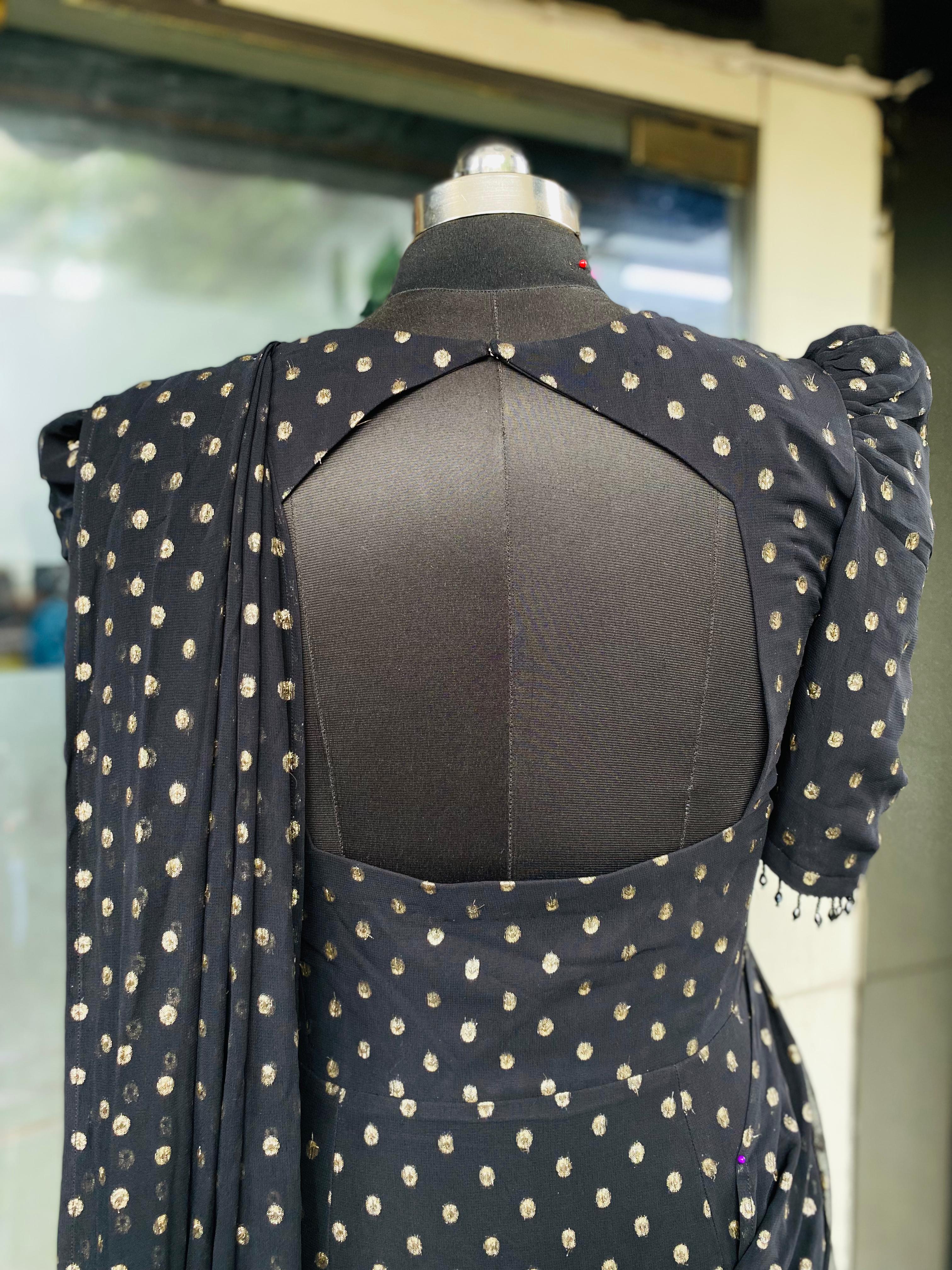 Midnight Black Maxi Saree