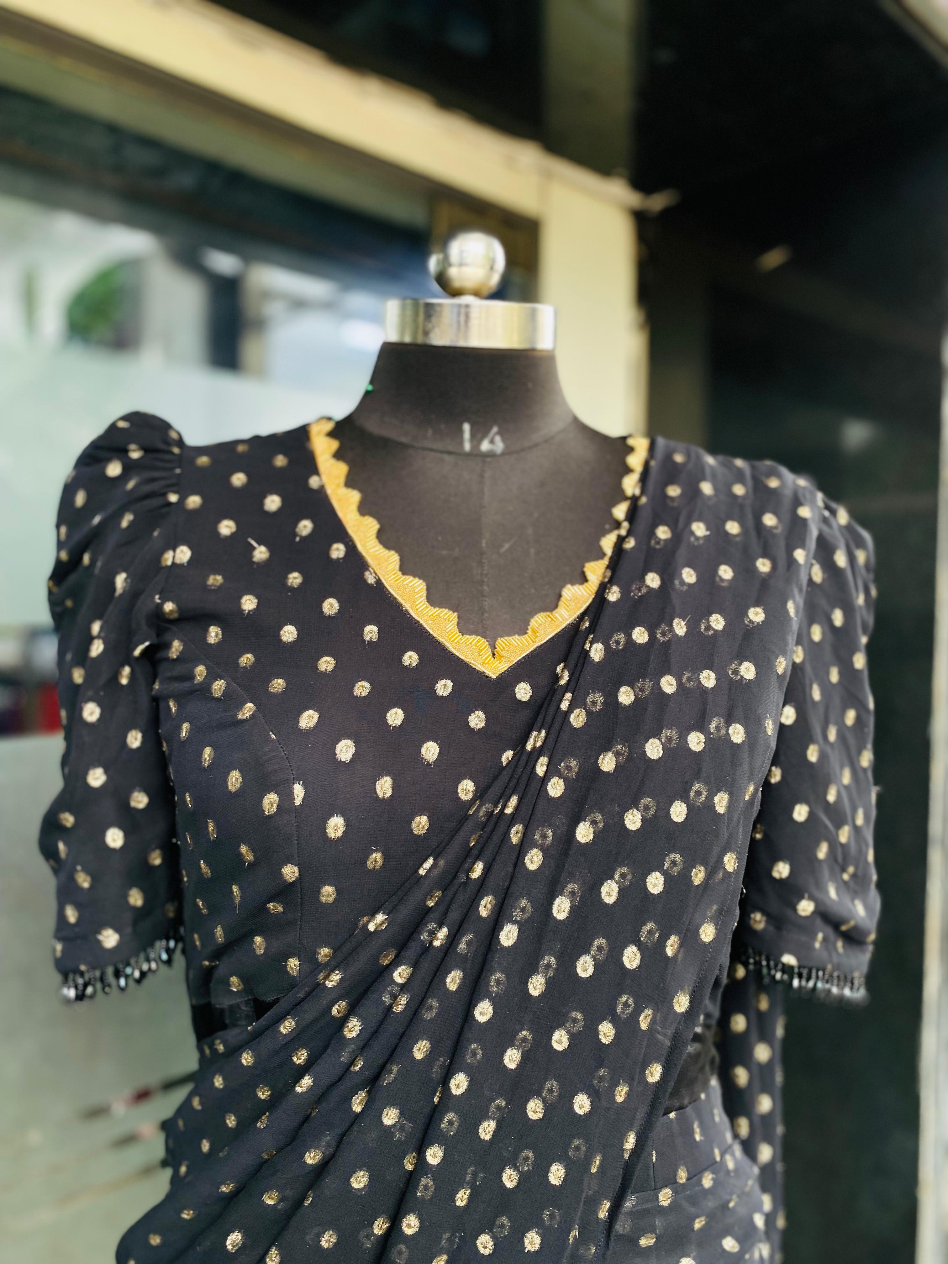 Midnight Black Maxi Saree