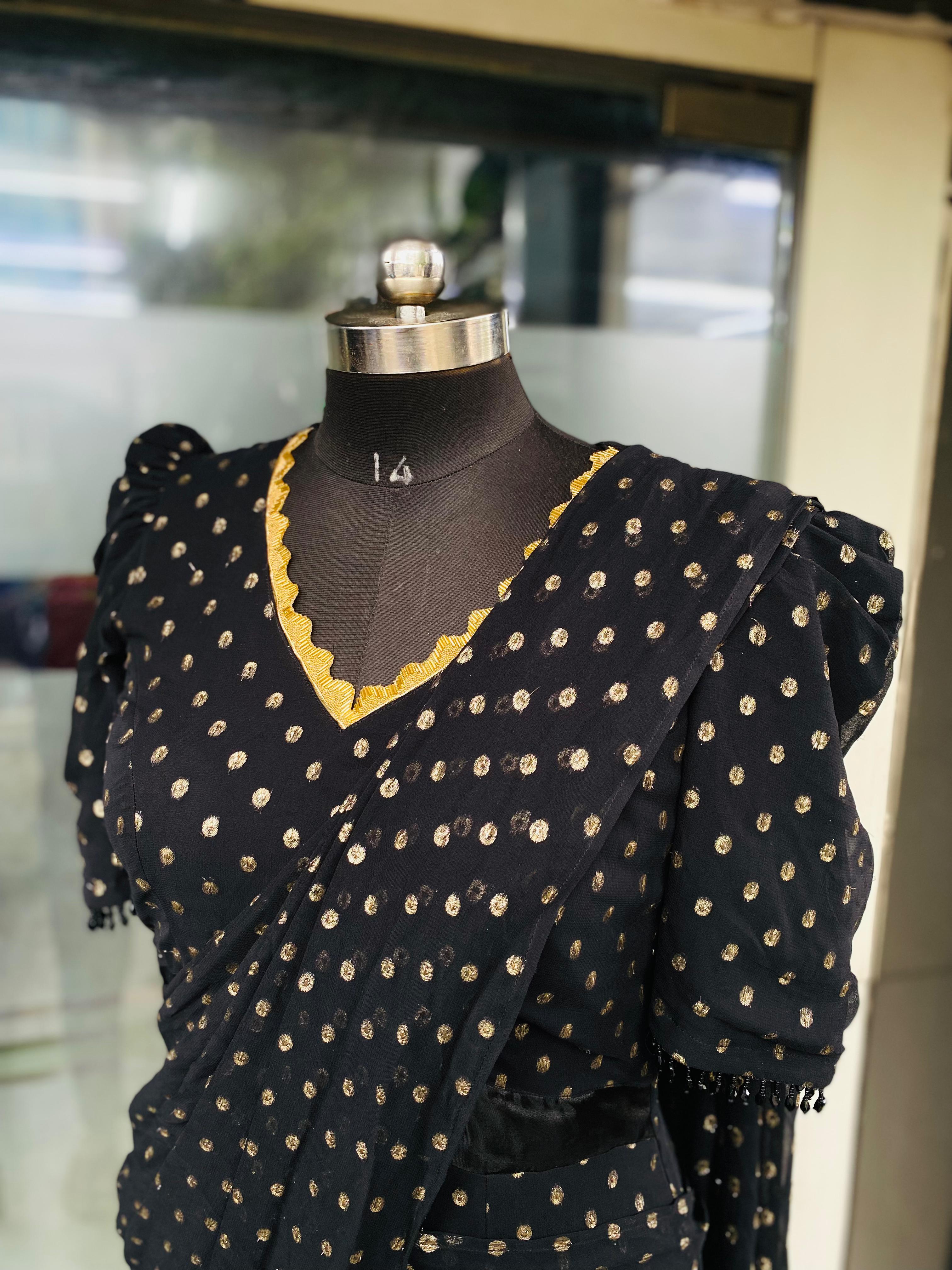 Midnight Black Maxi Saree