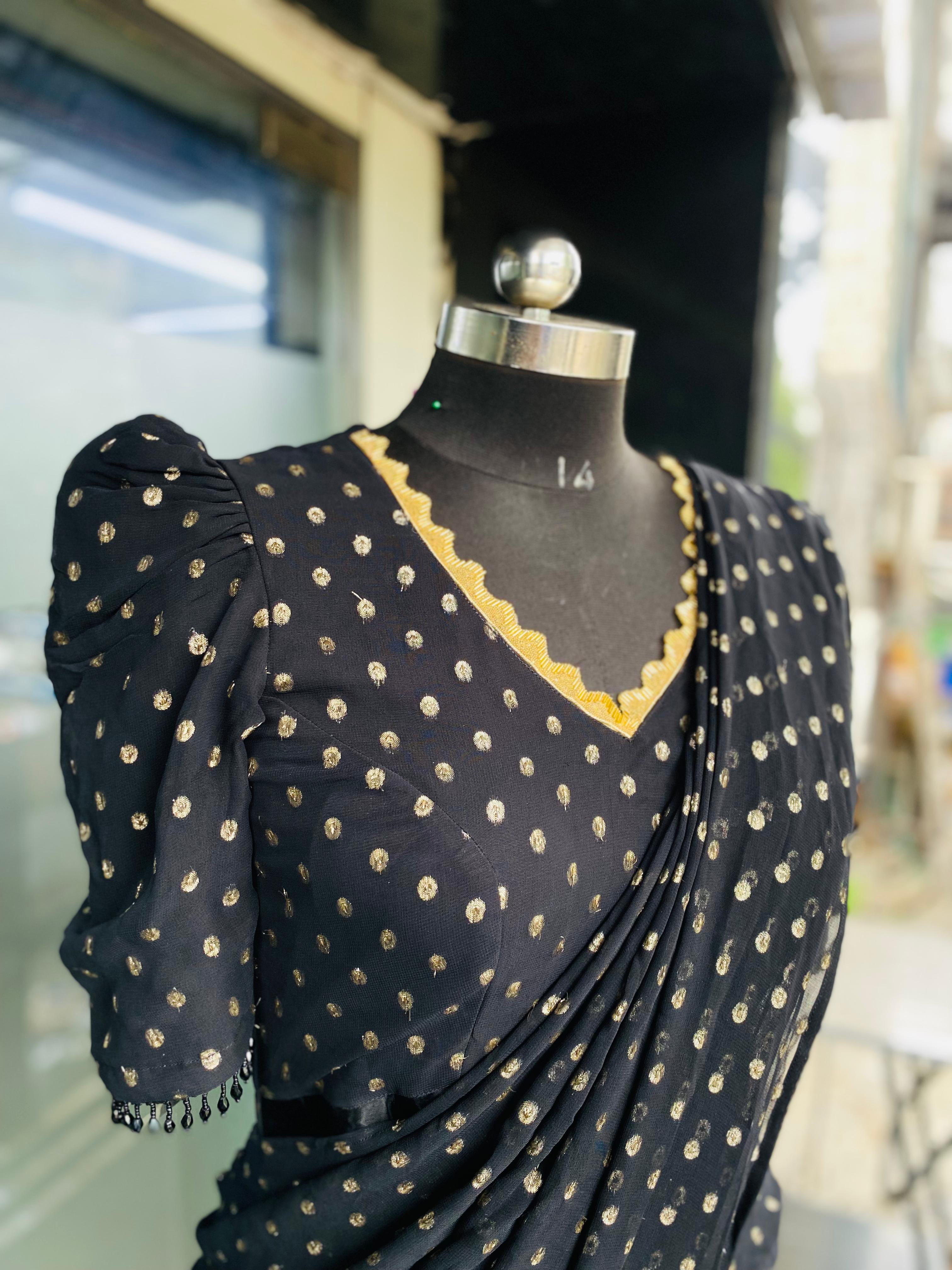 Midnight Black Maxi Saree