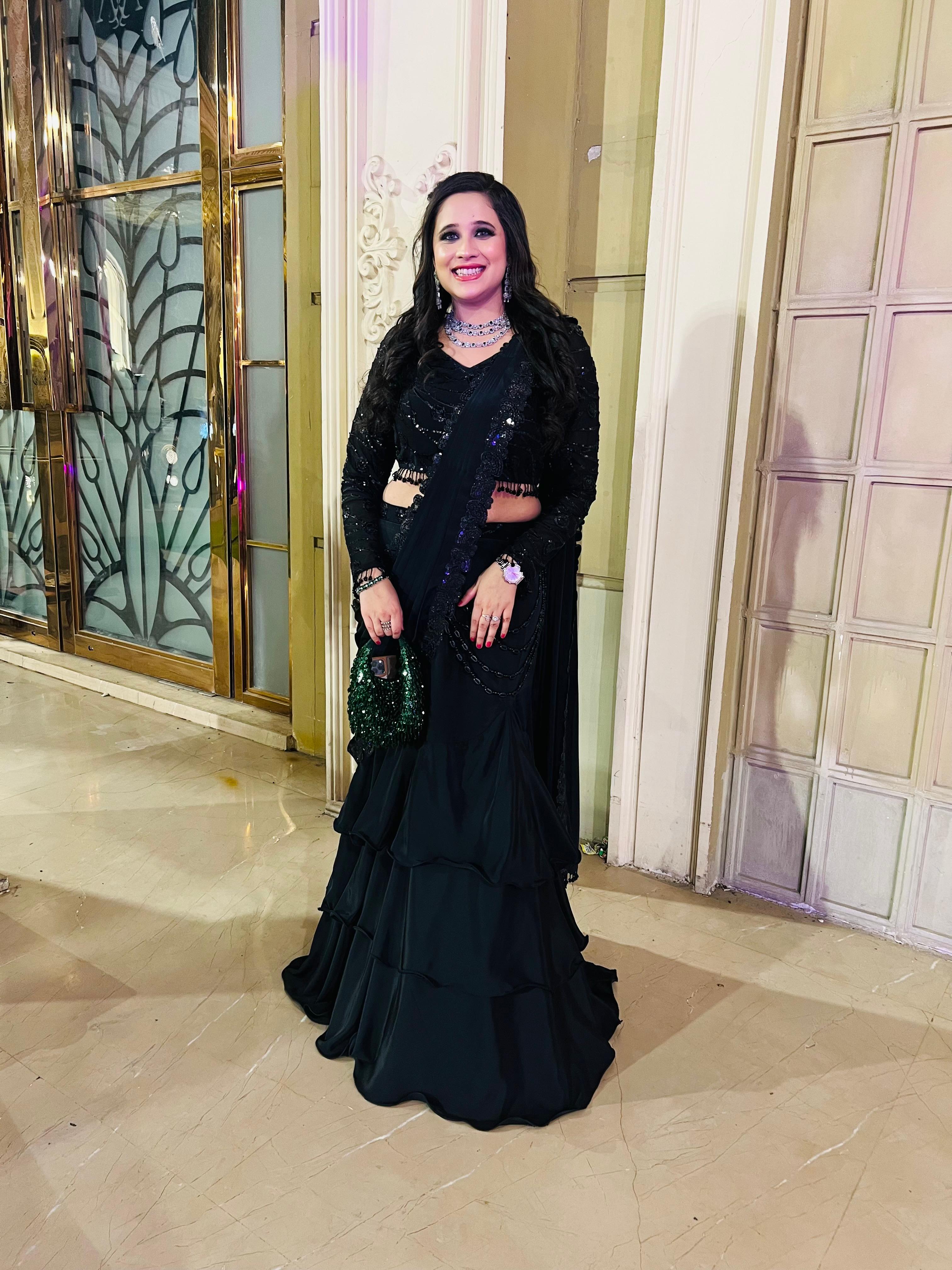 Black Fish Cut Saree | Party Wear Saree