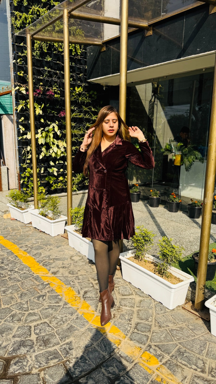 Brown Blazer Dress