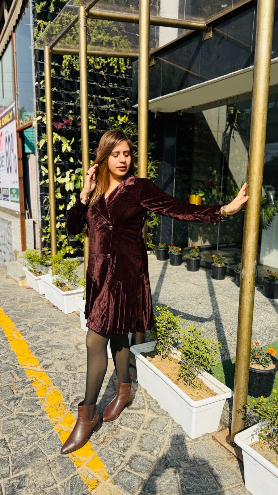 Brown Blazer Dress