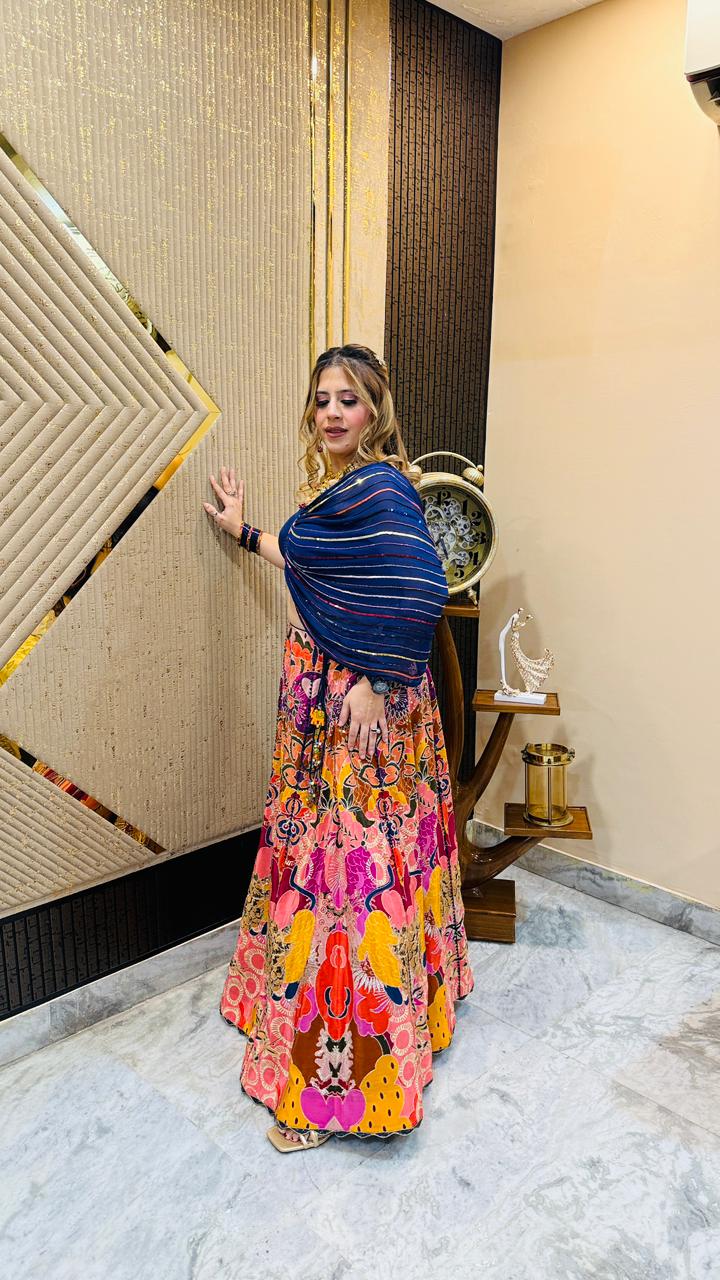 Multicoloured Muse Lehenga